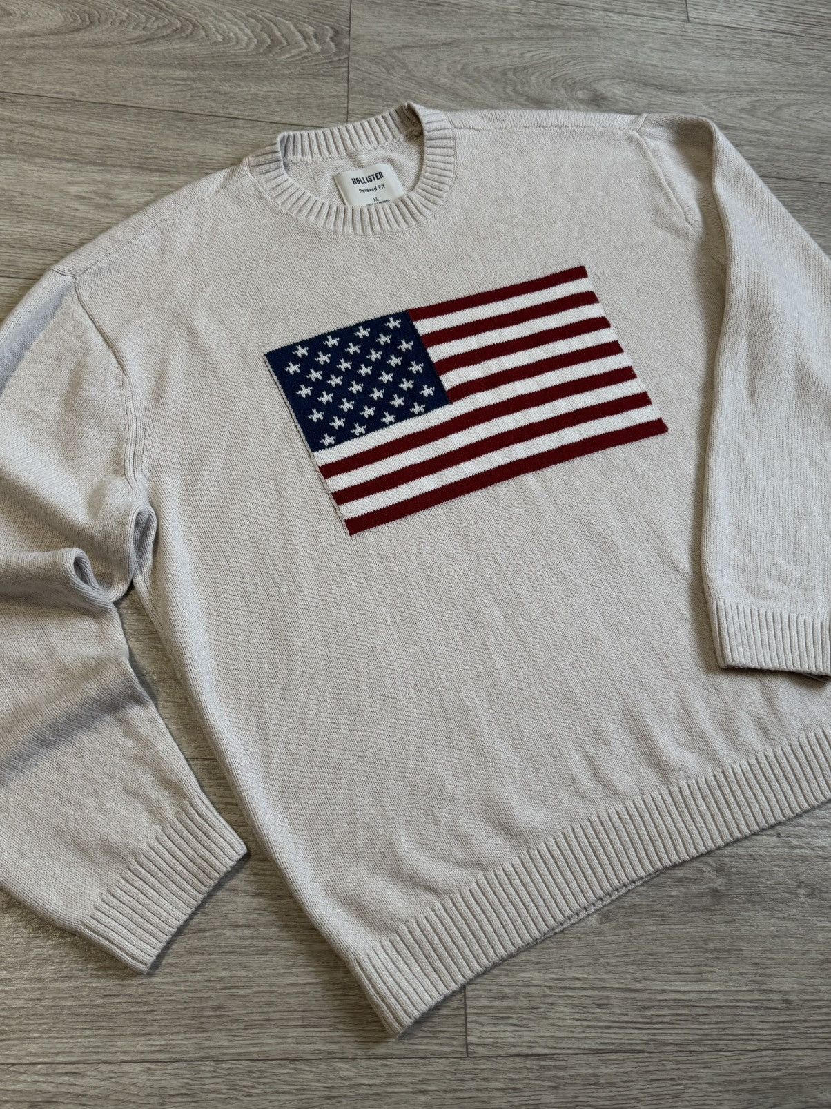 Hollister 🔷Hollister USA Flag Knitted Sweater🔷 Size US XL / EU 56 / 4 - 2 Thumbnail