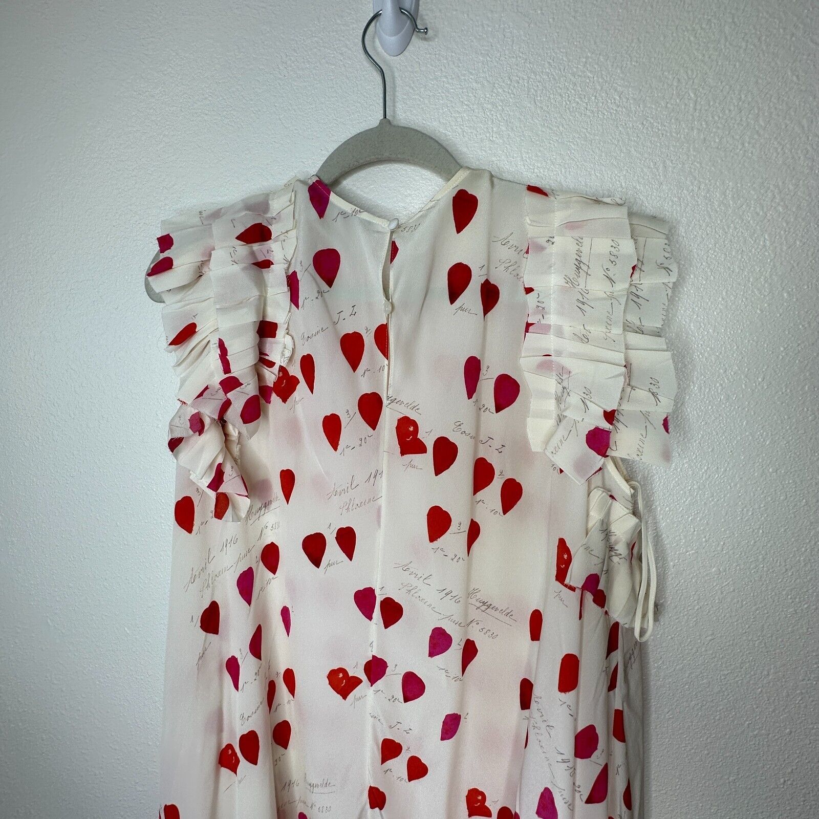 Alexander McQueen Alexander McQueen Cream Red Sleeveless Ruffle Blouse 44 / 12 Size L / US 10 / IT 46 - 12 Thumbnail