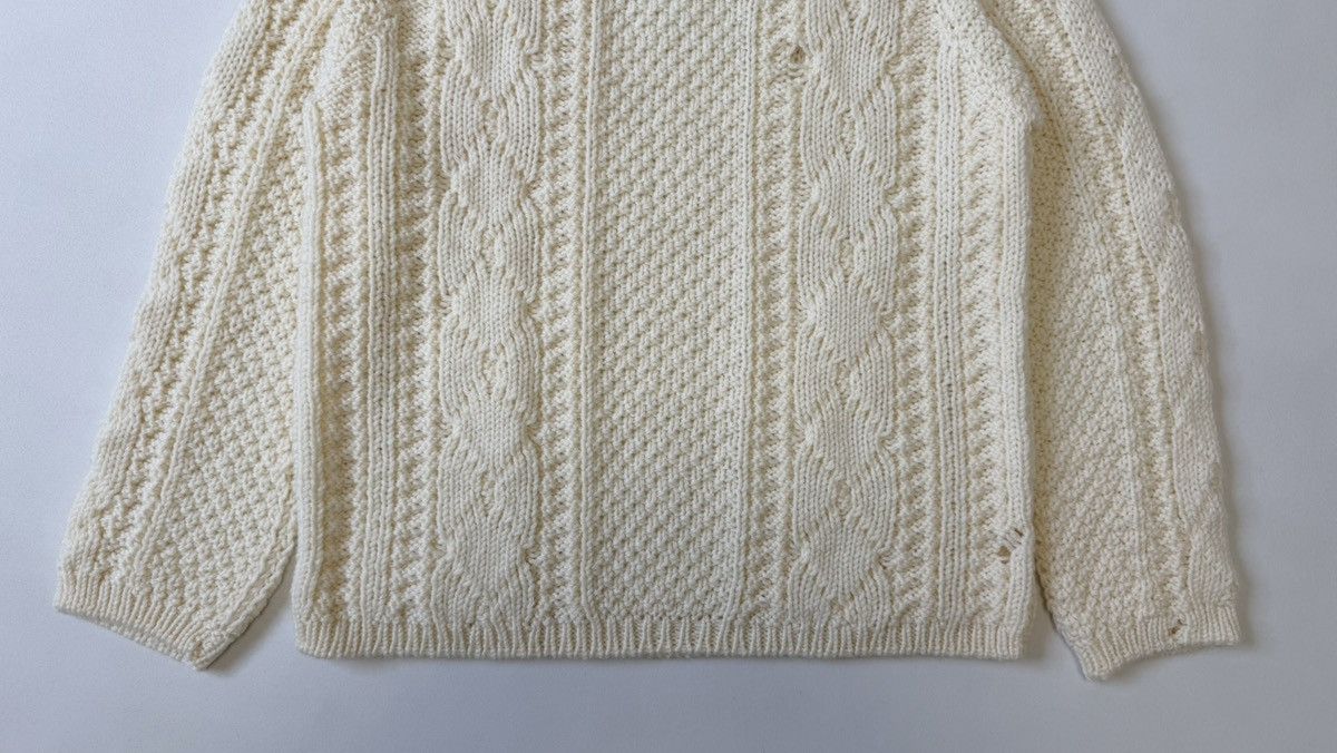 Maison Margiela A/W 21 Distressed Cream Cable Knit Sweater Size US M / EU 48-50 / 2 - 8 Thumbnail
