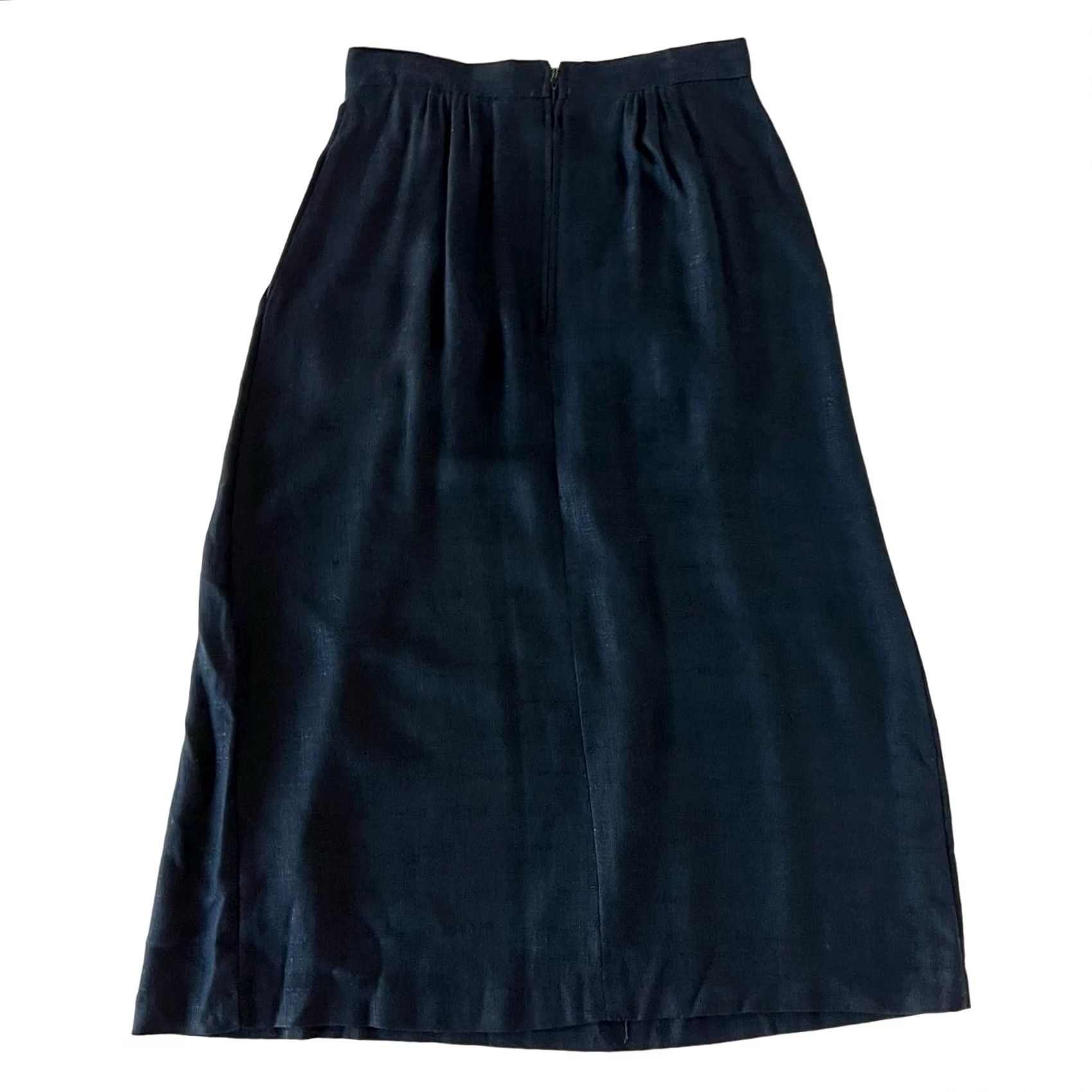 FLAX VINTAGE Emily St John Skirt Womens Midi Black A-Line Pockets Flax Rayon Sz 10 Size 32" / US 10 / IT 46 - 5 Thumbnail