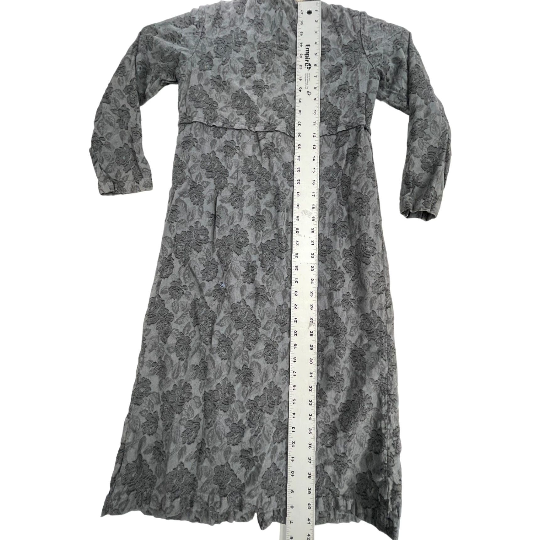 Vintage VINTAGE IVY Midi Dress PS Petite Gray Floral Long Sleeve Button Cottage Prairie Dress Size S / US 4 / IT 40 - 4 Thumbnail