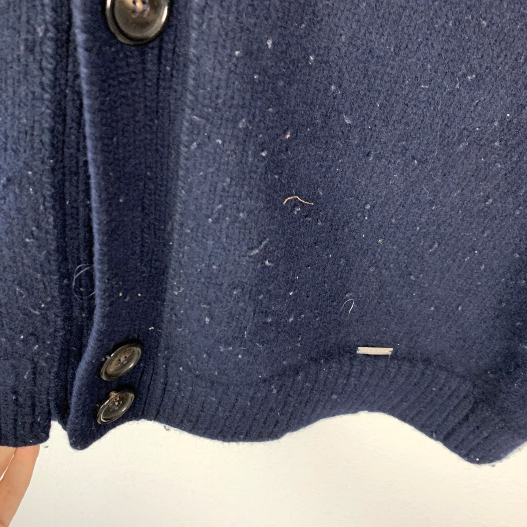 Dsquared2 Dsquared2 Men's Navy Blue V-Neck Wool Cardigan Sweater L Size US L / EU 52-54 / 3 - 3 Thumbnail