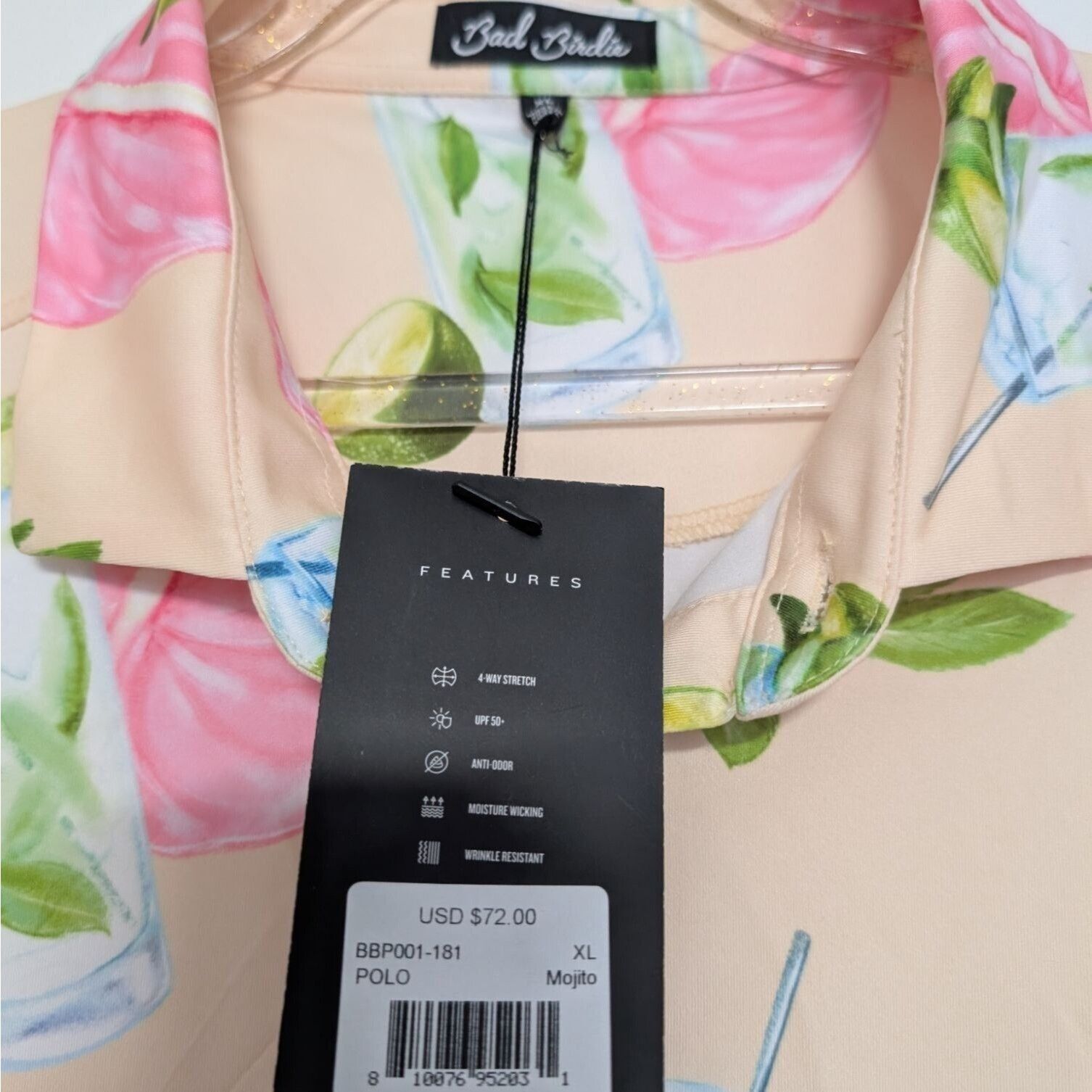 Bad Birdie NEW Bad Birdie Mojito Golf Polo Shirt Mens Size XL Pink Size XL / US 12-14 / IT 48-50 - 4 Thumbnail