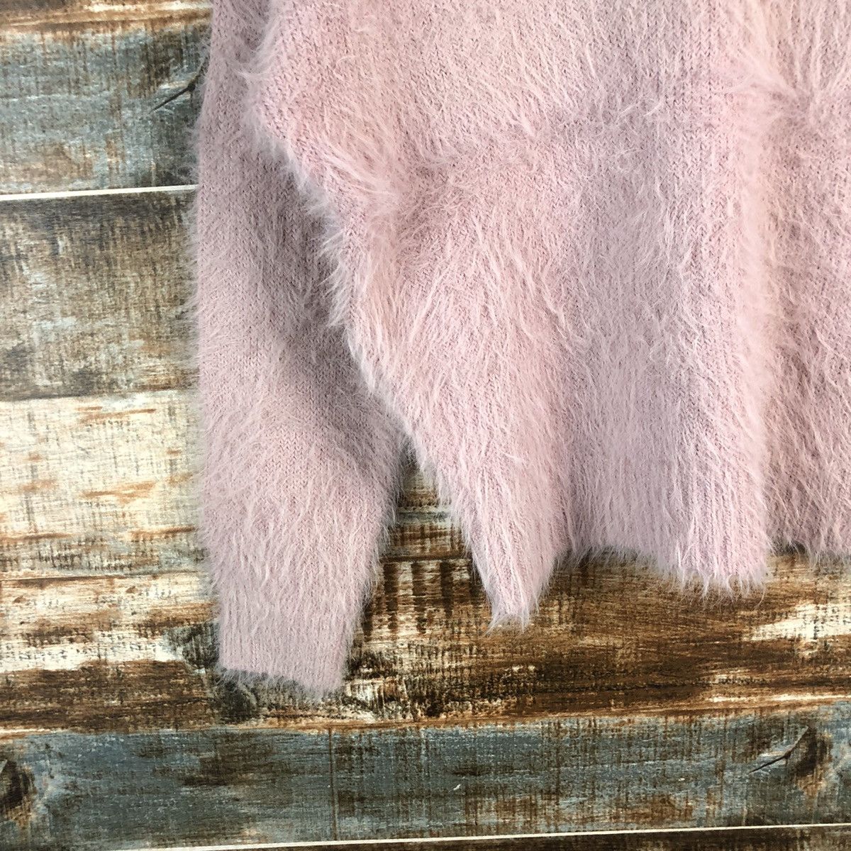 Homespun Knitwear DLL Ingni Pink Mohair shaggy fur Knitwear #C234 Size S / US 4 / IT 40 - 7 Thumbnail