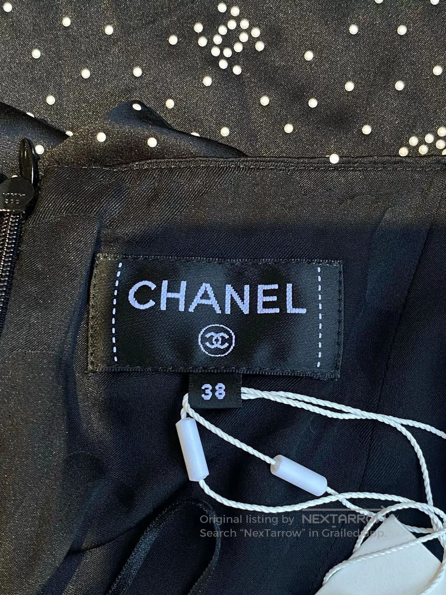 Chanel Chanel 2024 Black Polka Dot Silk Skirt. Size US 38 / EU 54 - 3 Thumbnail