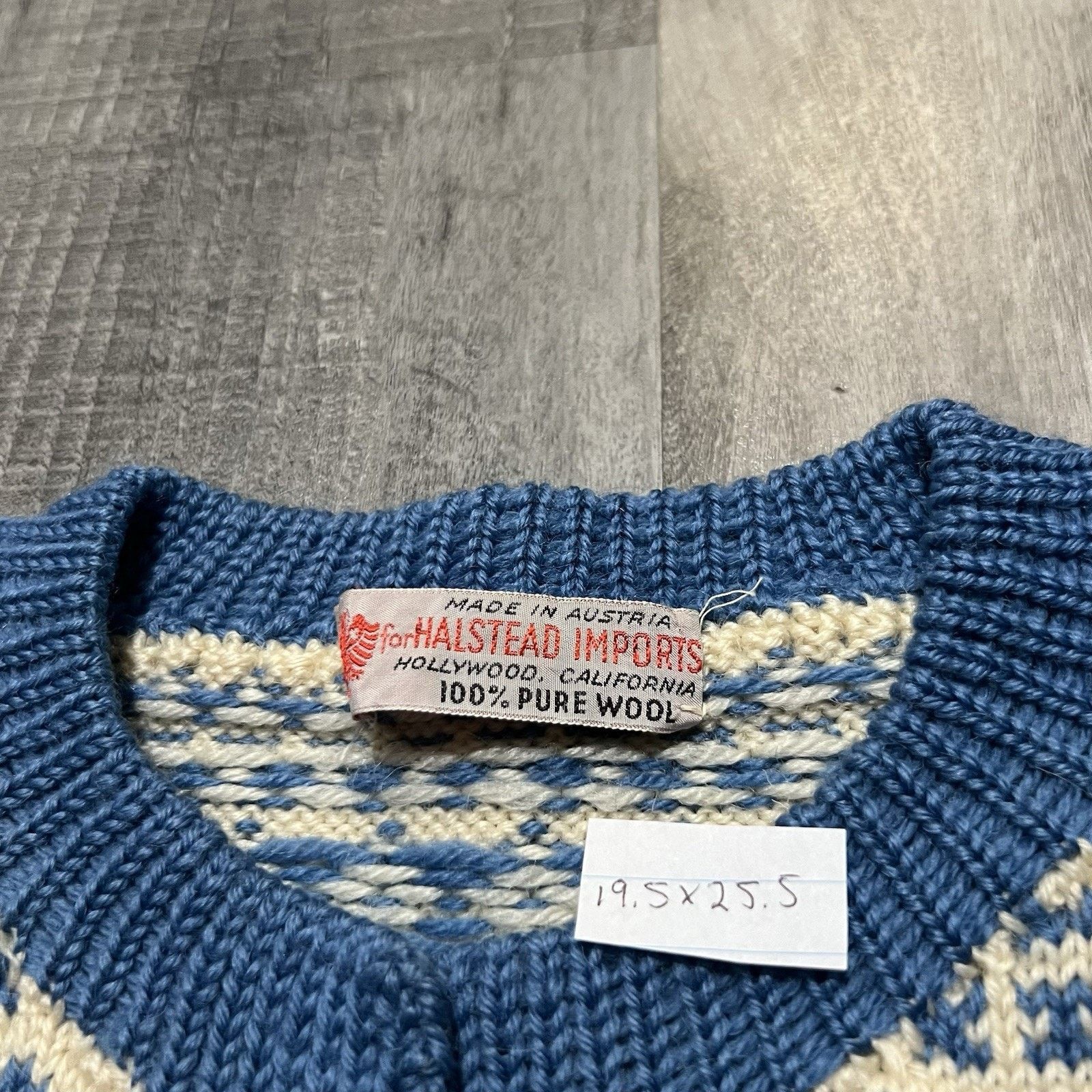 Other VTG 60s Halstead 100% Wool Blue Ski Sweater Nordic Fair Isle Size US S / EU 44-46 / 1 - 5 Thumbnail