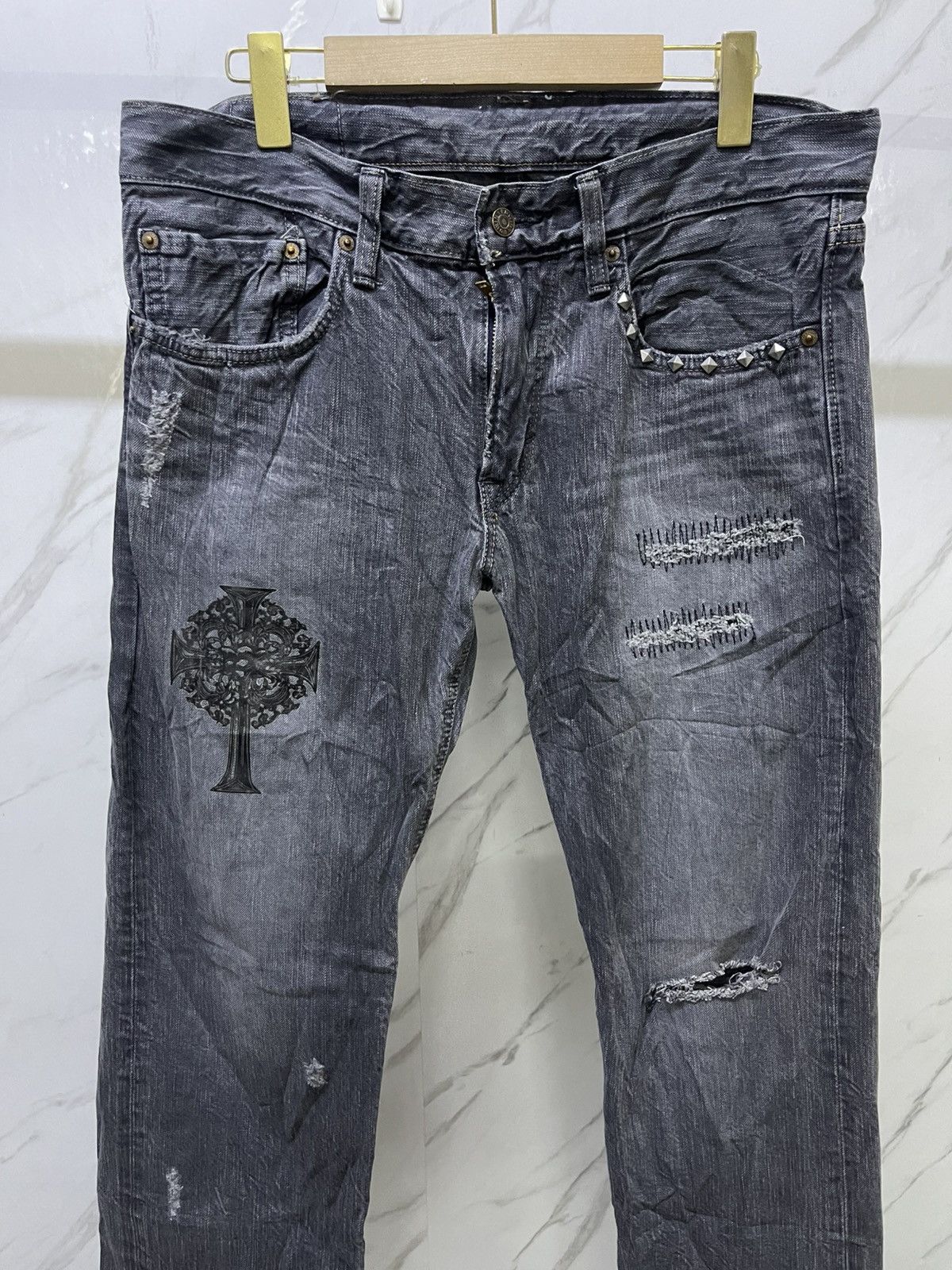 Edwin Vintage Edwin 502 Distressed Size US 35 - 8 Thumbnail