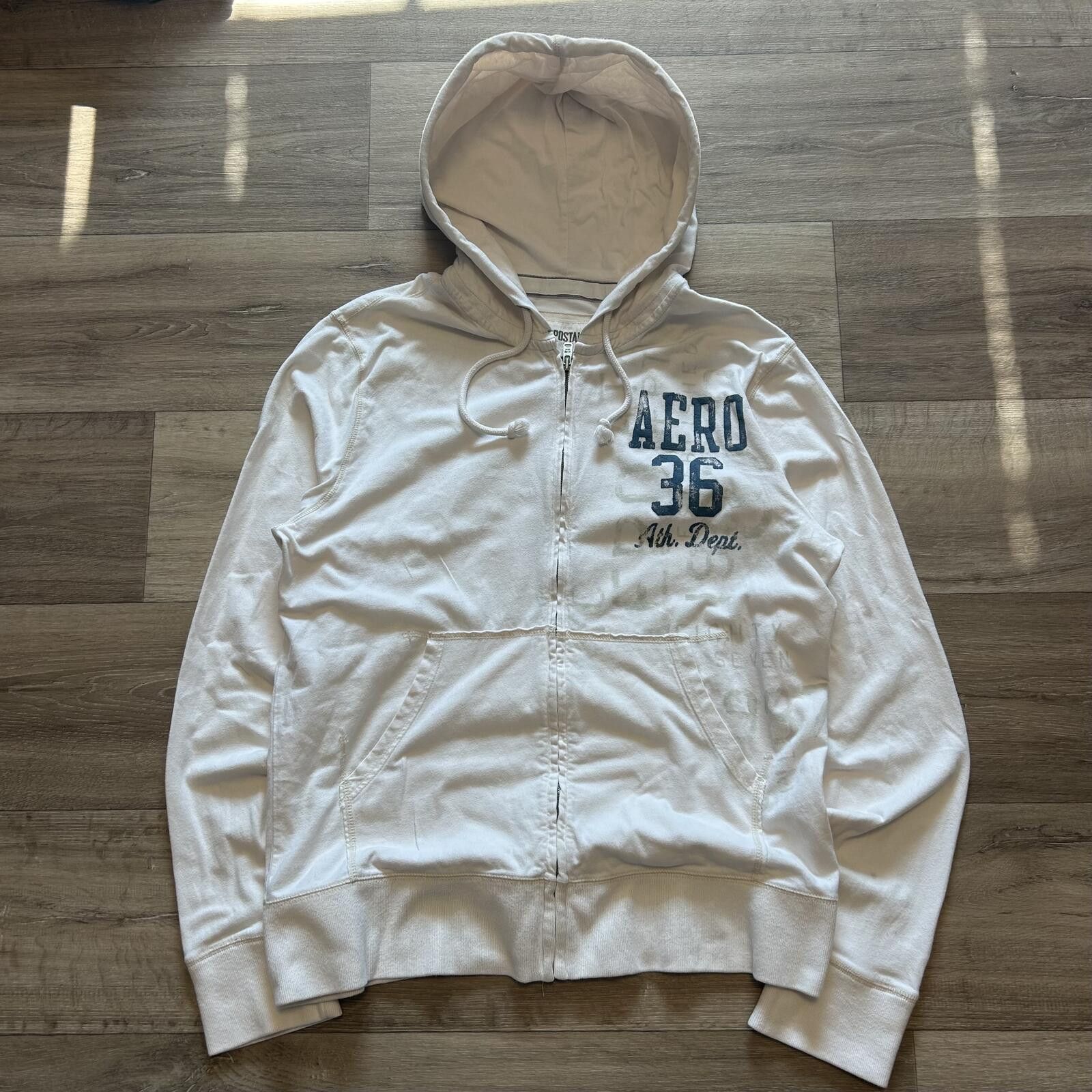 Aeropostale Sick Y2k Aeropostale Aero White Zip-Up Hoodie size XL Size US XL / EU 56 / 4 - 1 Thumbnail
