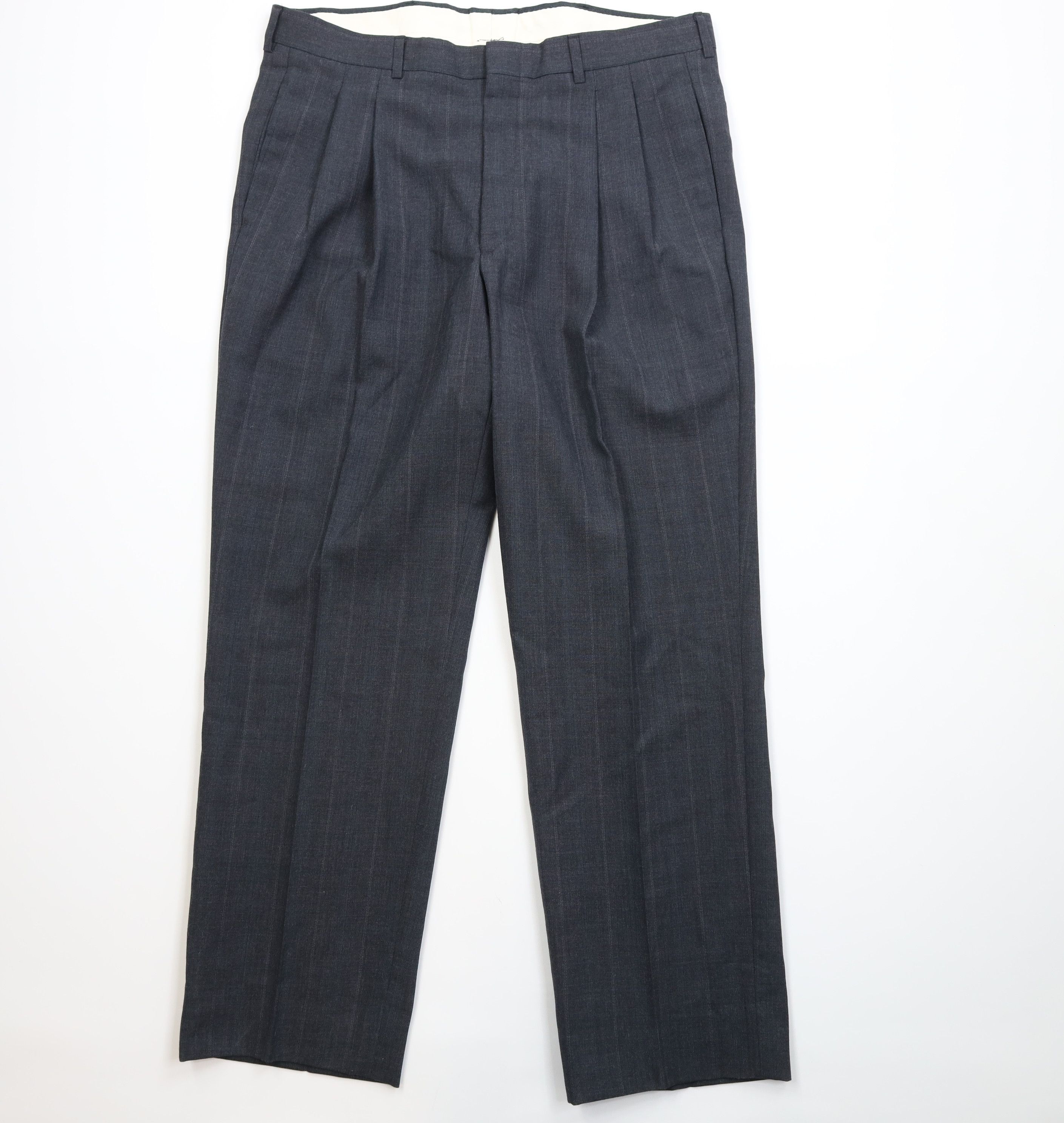 Vintage Vintage 90s Streetwear 2 Piece Worsted Wool Striped Suit Size 42L - 9 Thumbnail