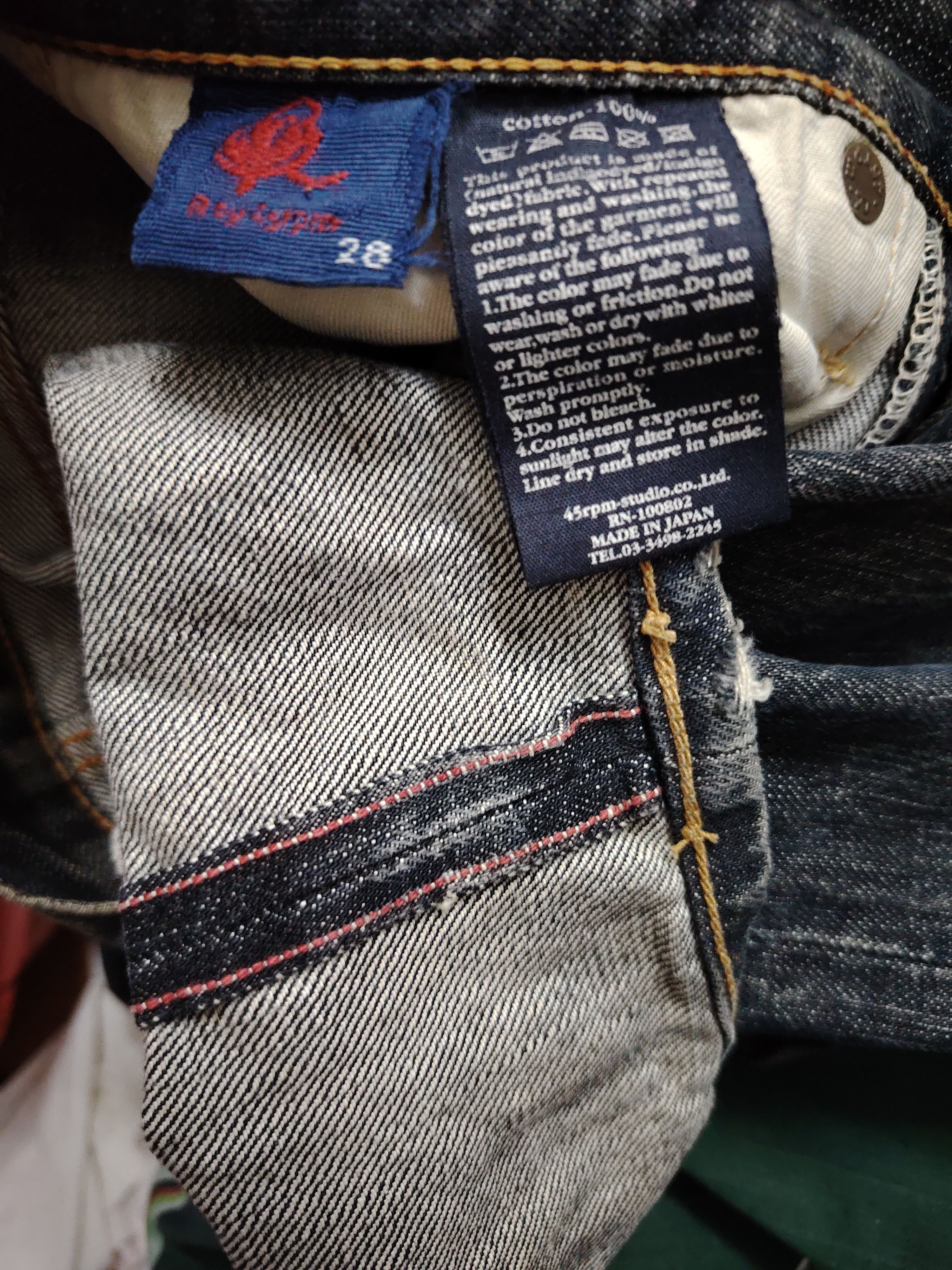 45rpm 💥BEST OFFER💥VINTAGE 45 RPM DISTRESSED DENIM JEANS Size US 28 / EU 44 - 14 Thumbnail