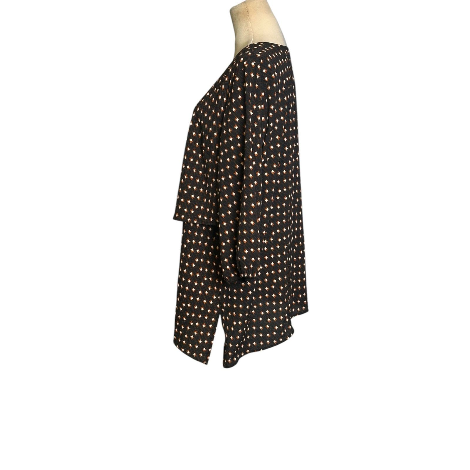Apt. 9 APT. 9 Black brown layered asymmetric tunic blouse size L Size L / US 10 / IT 46 - 13 Thumbnail