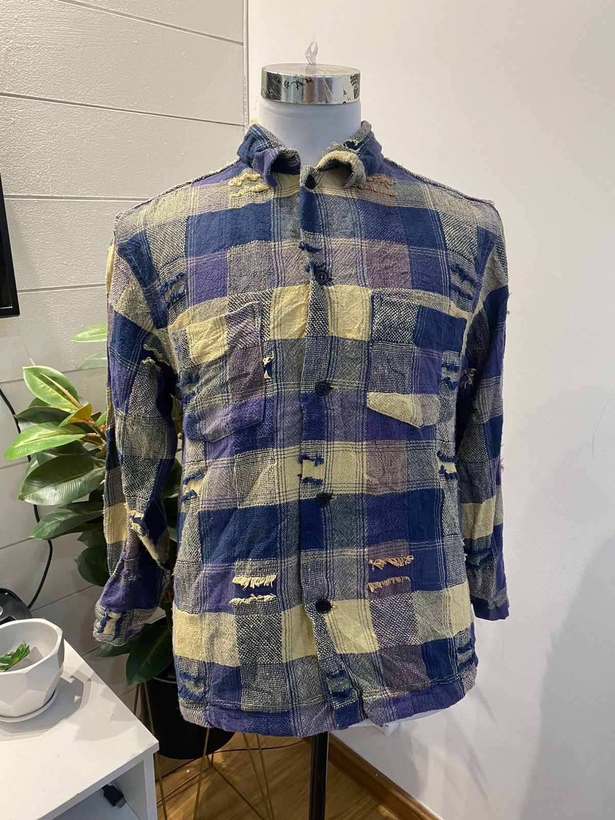 Sugar Cane Sugar Cane Sashiko Boro Patchwork Pocket Shirt Size US M / EU 48-50 / 2 - 8 Thumbnail