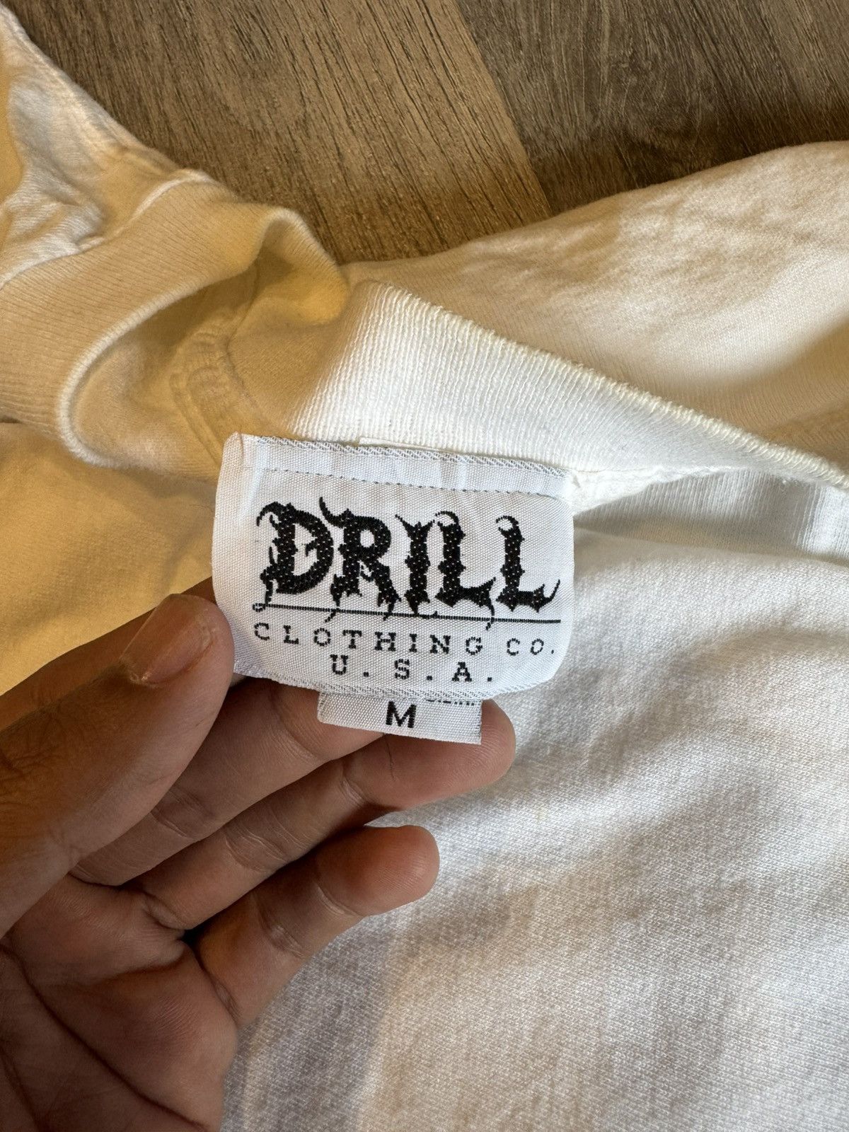 Vintage VINTAGE 90’S DRILL WHITE T SHIRT Size US M / EU 48-50 / 2 - 7 Thumbnail