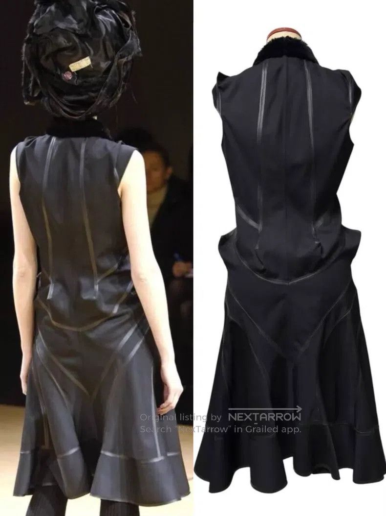 Junya Watanabe JUNYA WATANABE Asymmetrical 3D Cut Mermaid Fur Collar Vest Size M / US 6-8 / IT 42-44 - 2 Thumbnail