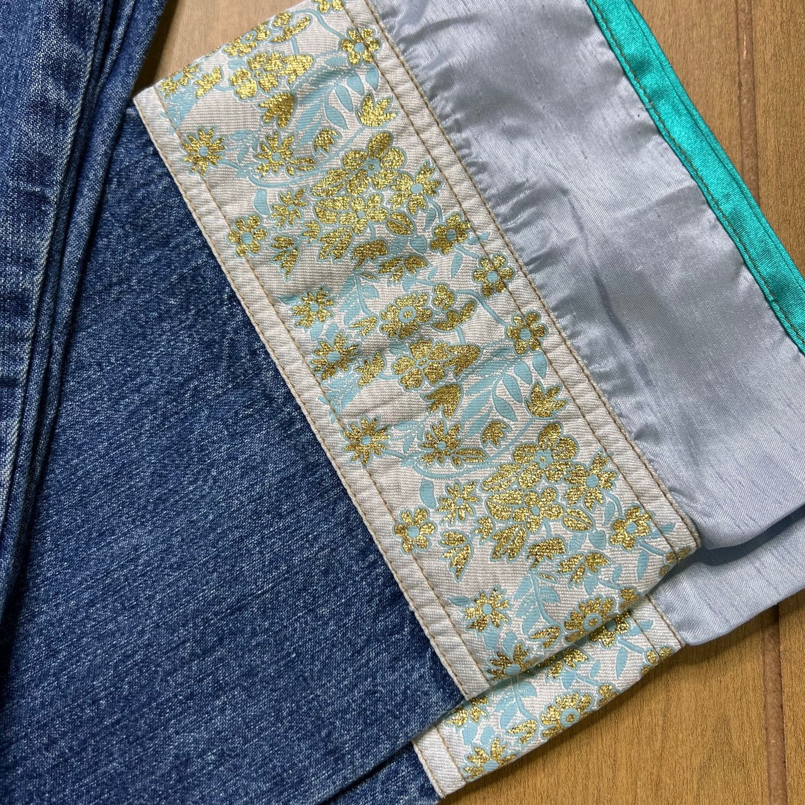 Vintage Jalate Jeans Womens 9/10 Sz 30x26 Blue Denim Floral Cuff Size 30" / US 8 / IT 44 - 14 Thumbnail