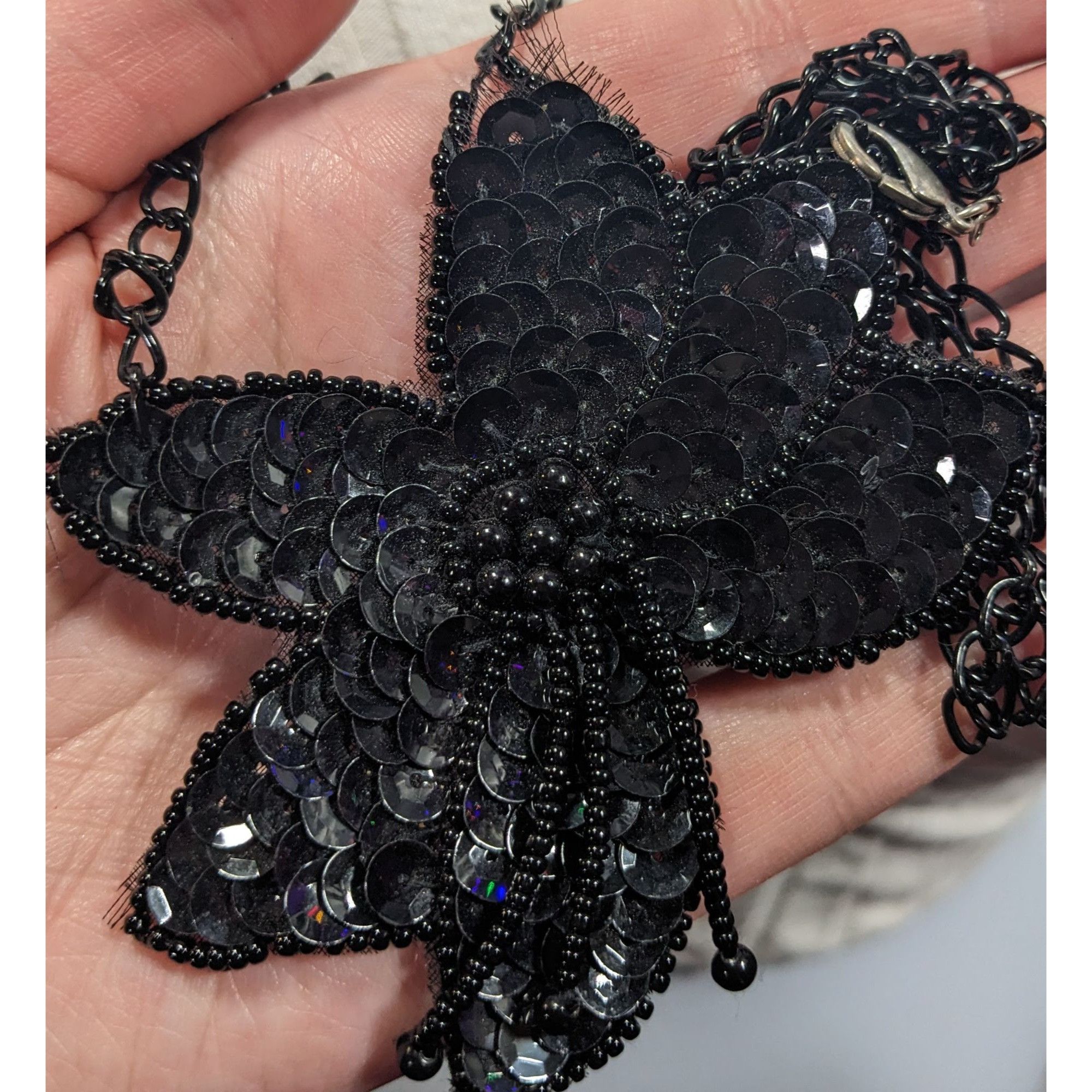 Other Gothic Floral Beaded Sequin Pendant Necklace Size ONE SIZE - 5 Thumbnail