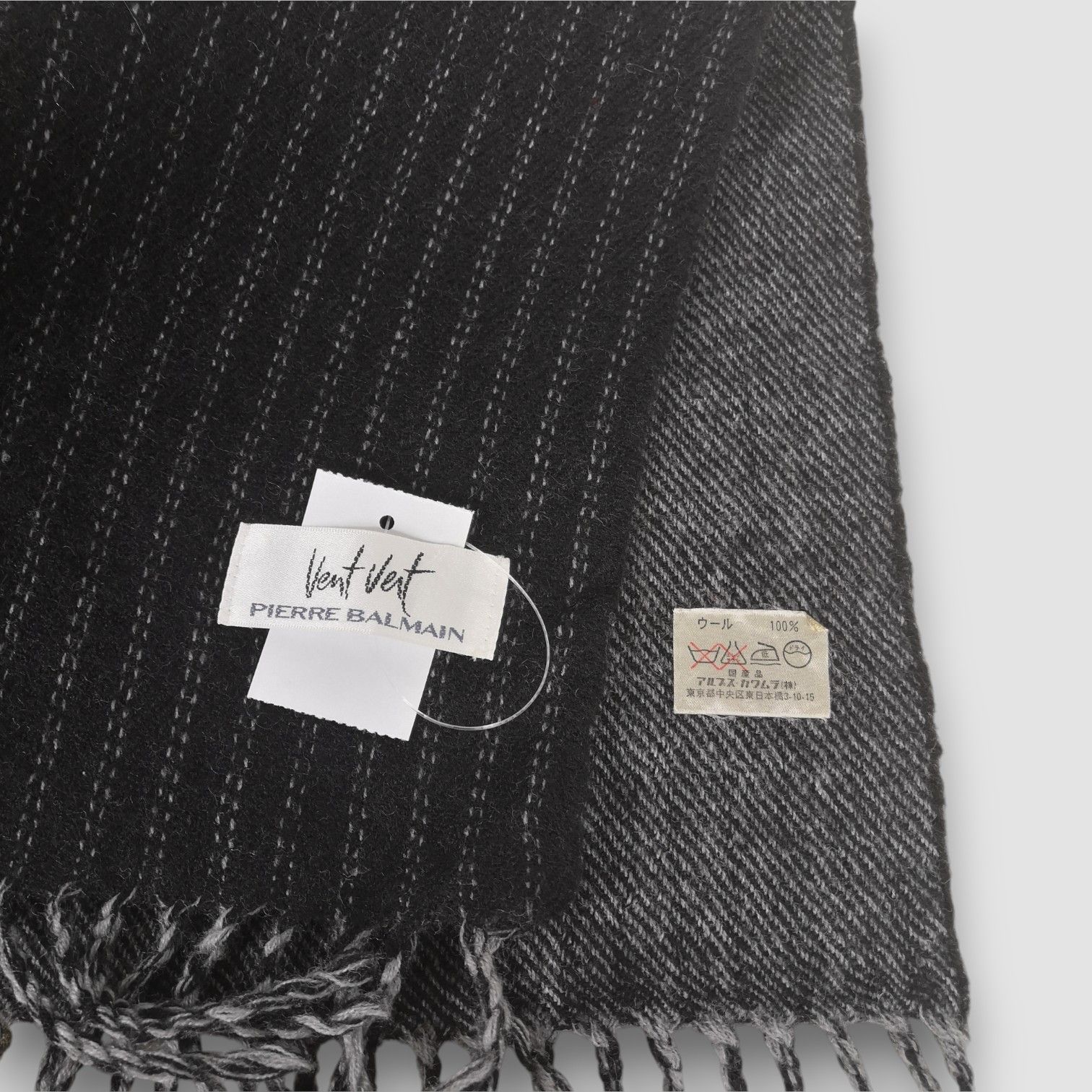 Japanese Brand Vintage Pierre Balmain Scarf Wool Cashmere Muffler Scarves Size ONE SIZE - 5 Thumbnail
