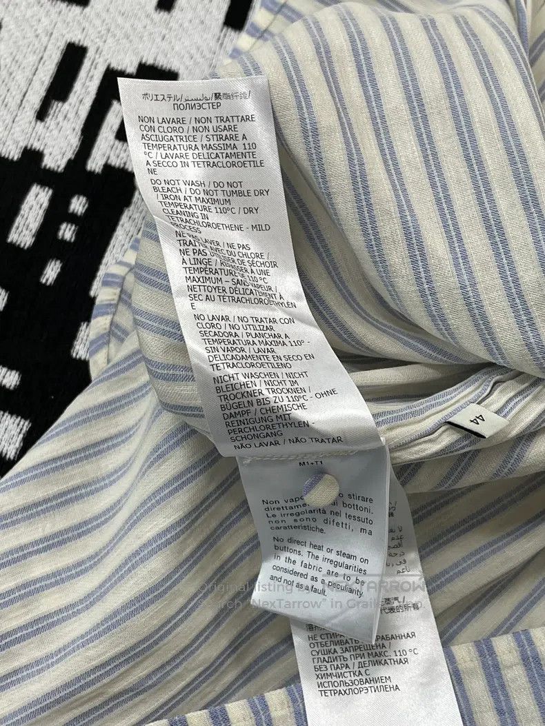 Gucci Gucci Blue and white striped letter embroidery shirt Size US S / EU 44-46 / 1 - 6 Thumbnail