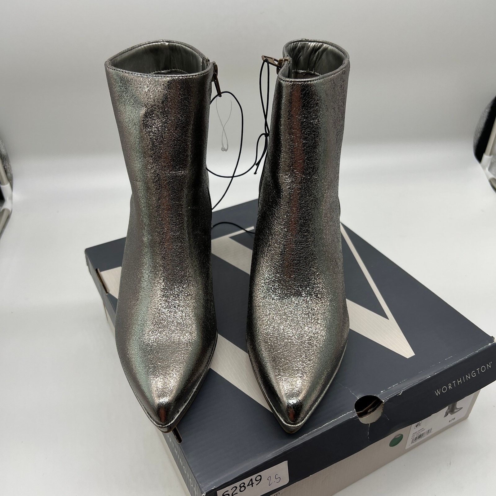 Other Worthington Womens Bannow Flared Heel Booties Pewter Size US 8.5 / IT 38.5 - 3 Thumbnail