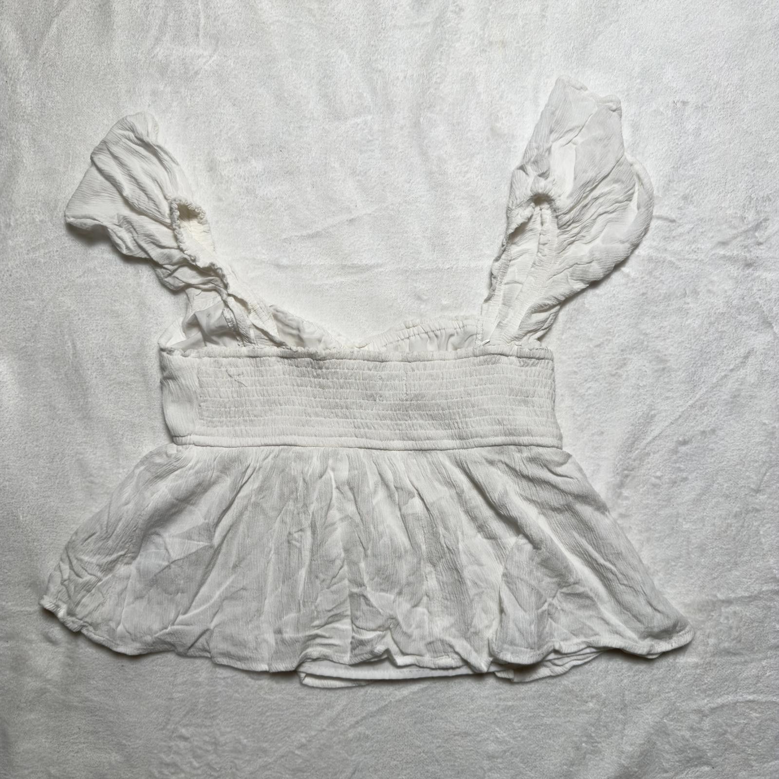 Other Hollister White Babydoll Peasant Top Size M / US 6-8 / IT 42-44 - 2 Thumbnail