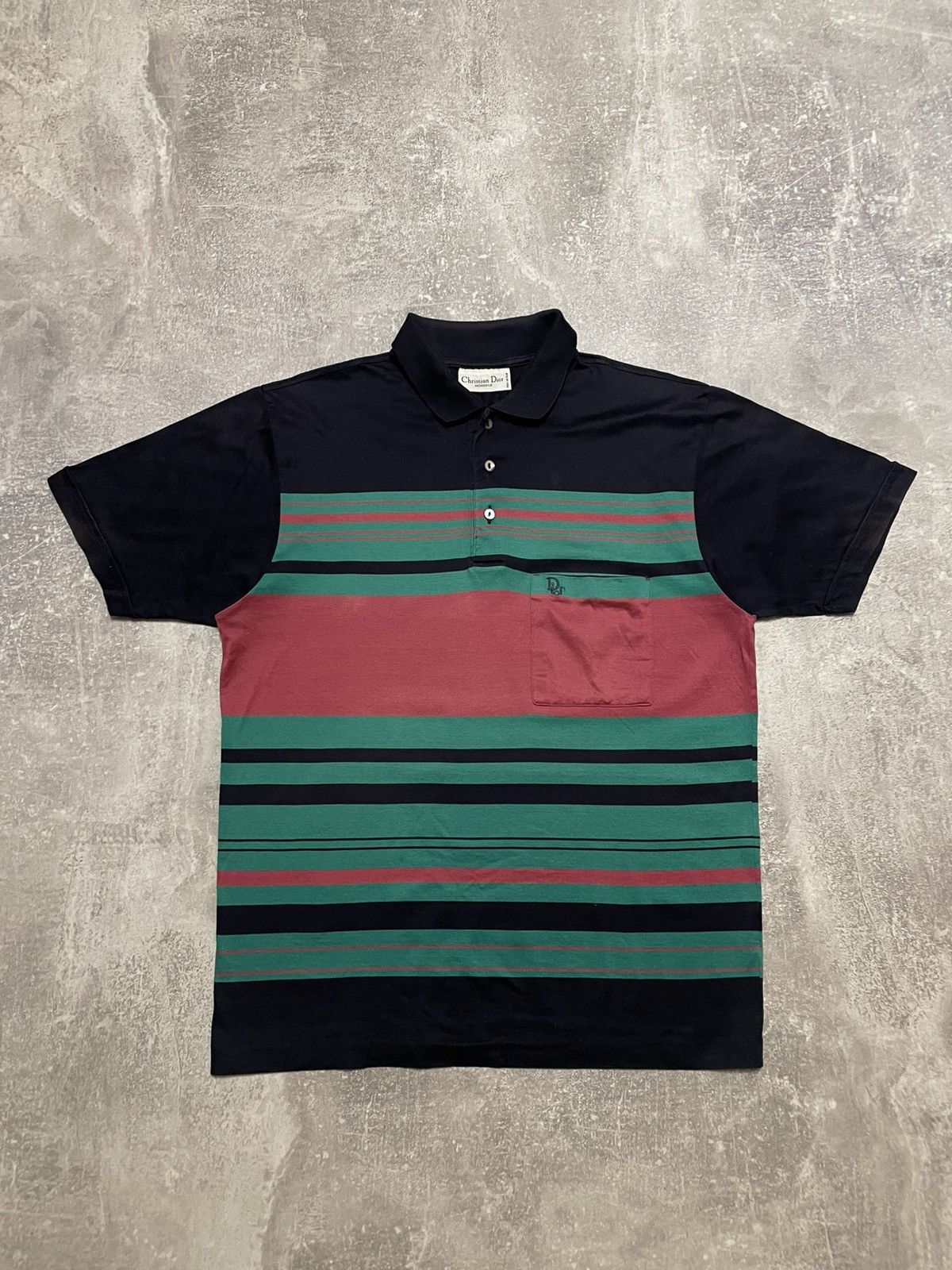 Christian Dior Monsieur Vintage Christian Dior Monsieur Striped Polo Shirt 90s Size US M / EU 48-50 / 2 - 1 Thumbnail