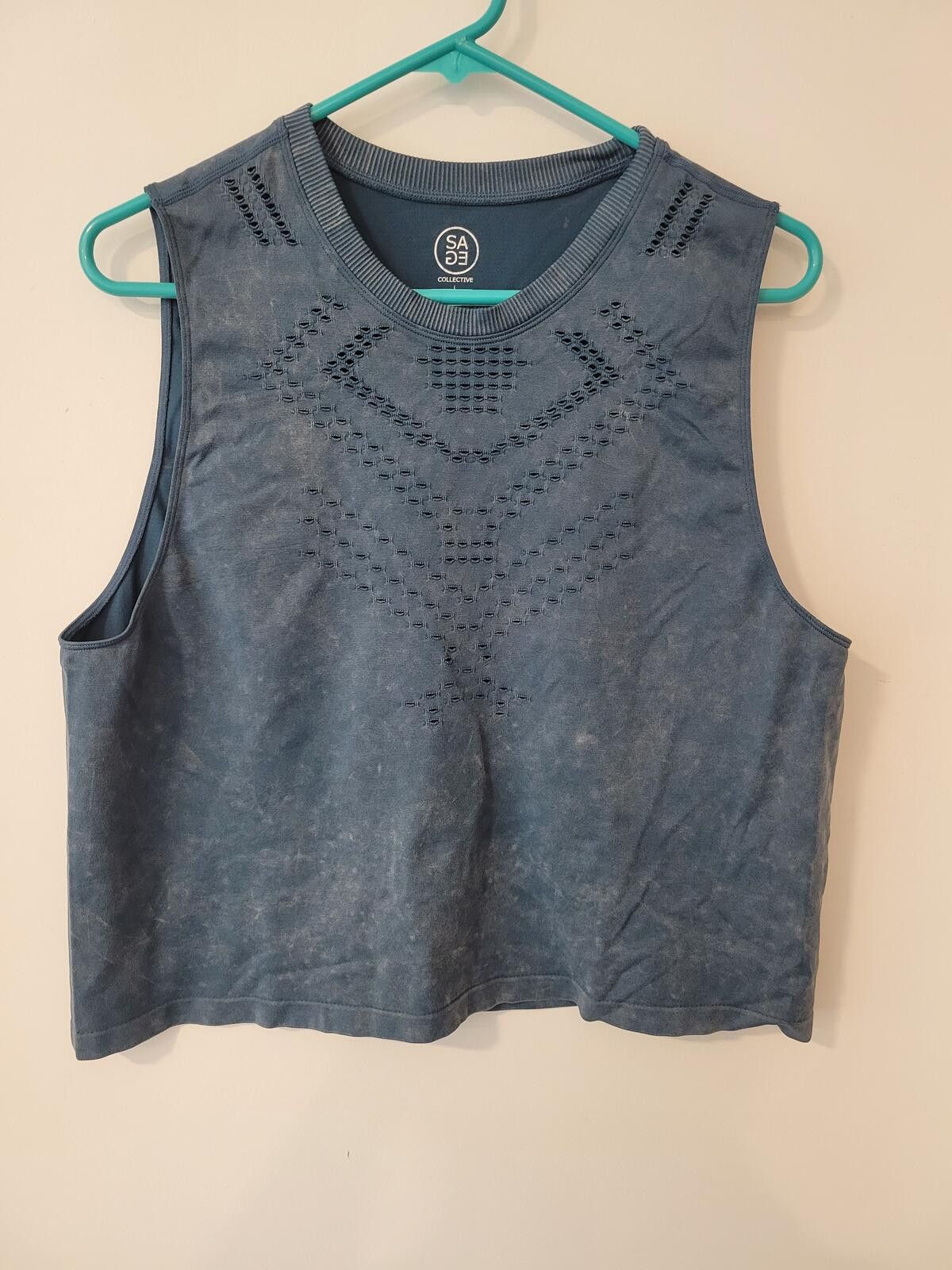 Sage SA Active Blue Sleeveless Workout Tank Top Size L / US 10 / IT 46 - 1 Thumbnail