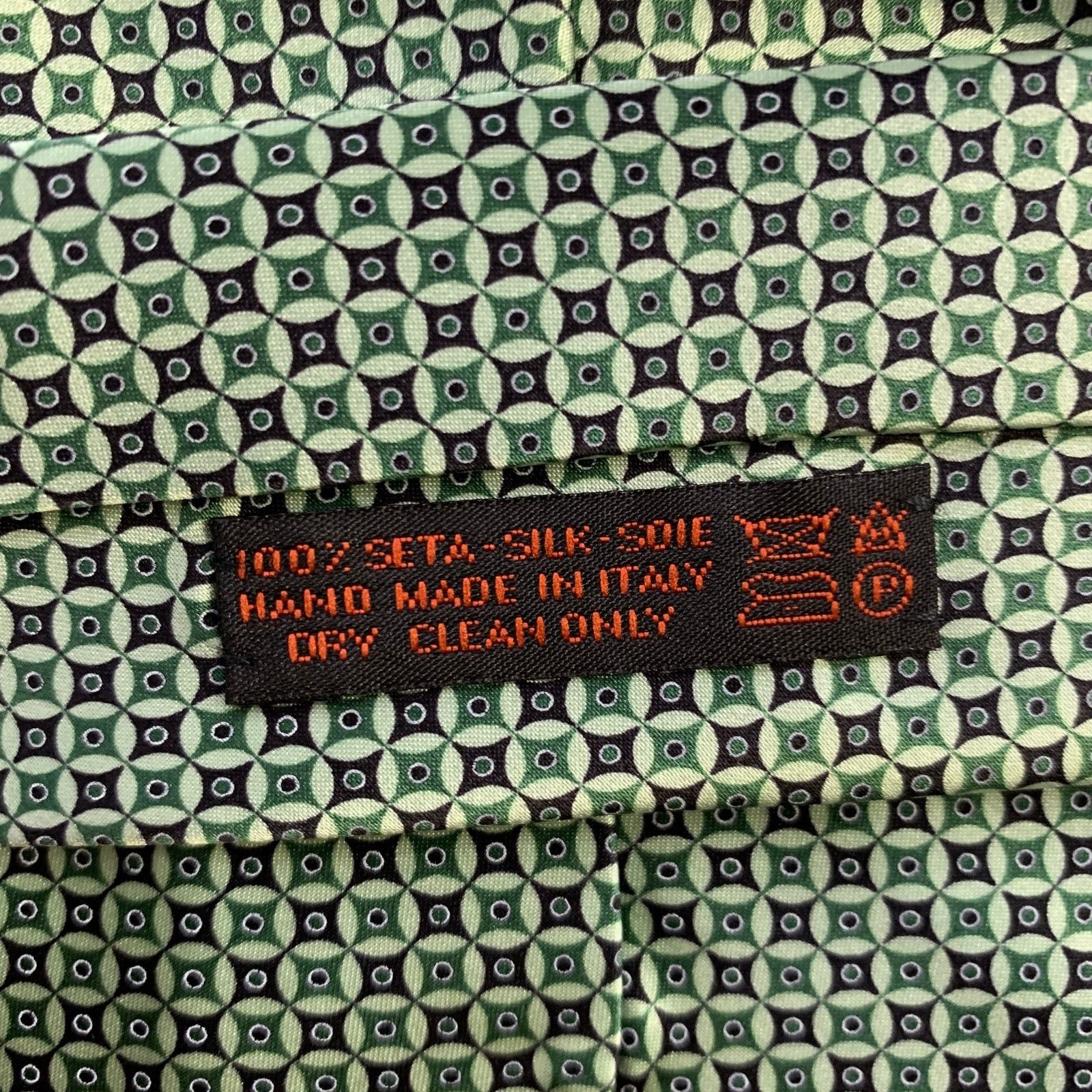 Dolcepunta DOLCEPUNTA Green Mint Geomatric Silk Tie Size ONE SIZE - 4 Thumbnail