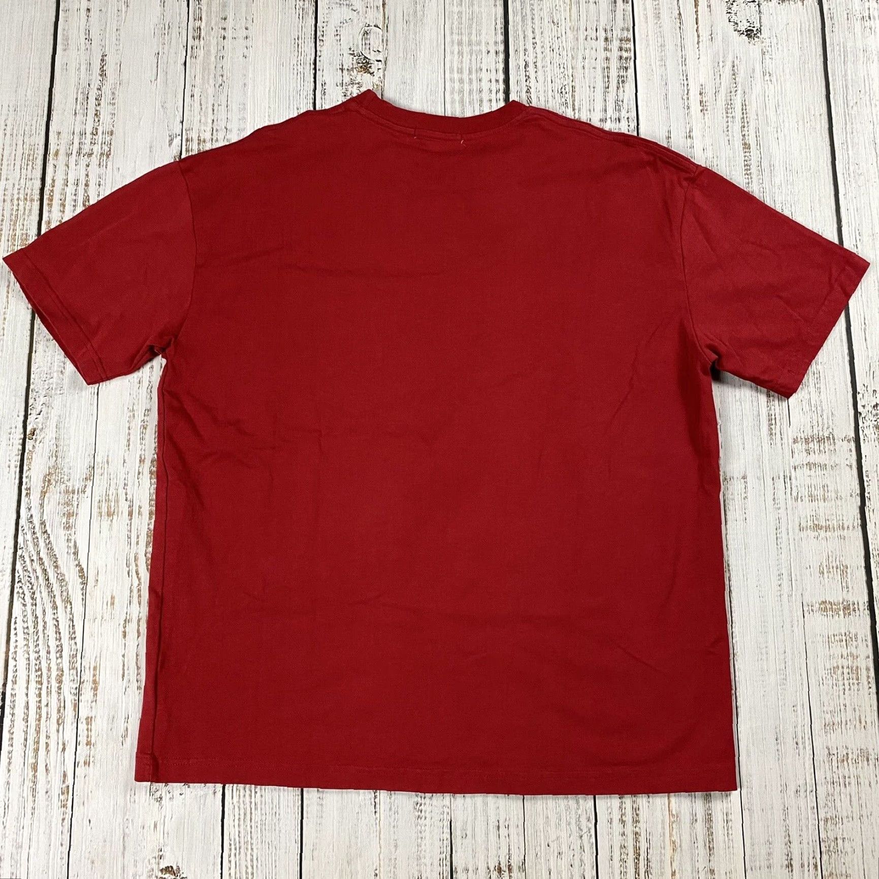 Vintage AELFRIC EDEN Heavyweight Oversized T-Shirt Boxy Fit Adult L Red Mens Regular Short Sleeve Classic Cotton Blend Knit Size US L / EU 52-54 / 3 - 4 Thumbnail