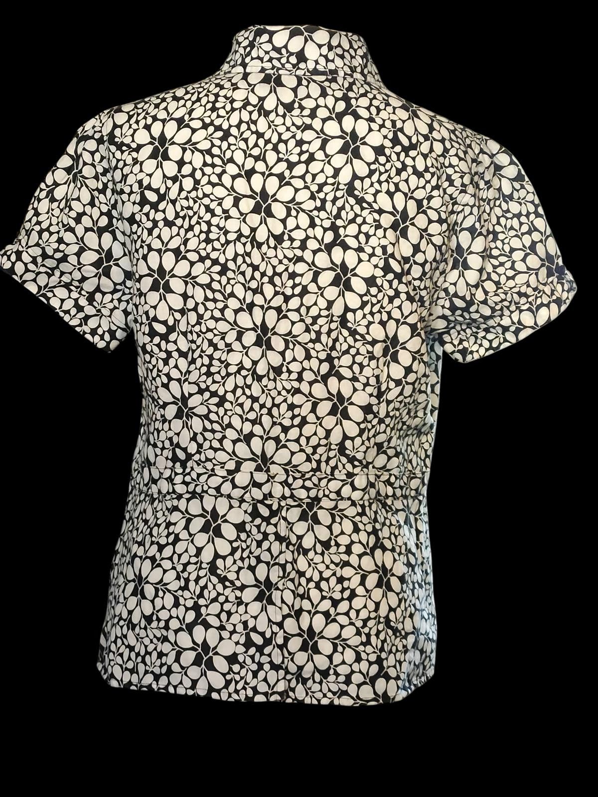 Other Kim Rogers Floral Short Sleeve Button-Up Blouse Size M / US 6-8 / IT 42-44 - 6 Thumbnail