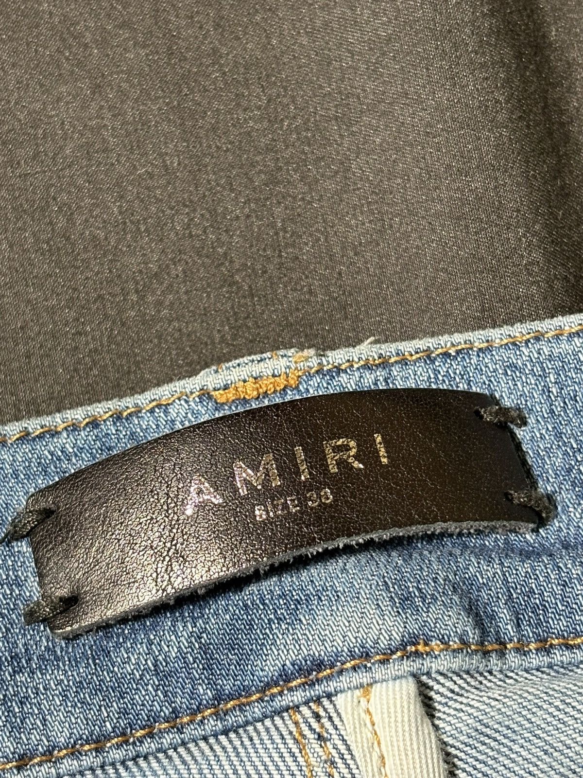 Amiri Amiri MX1 Light Wash Black Patch Jeans - Size 38 Size US 38 / EU 54 - 4 Thumbnail