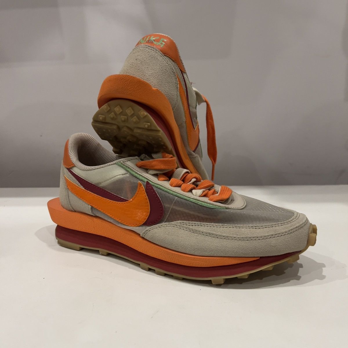 CLOT × Nike × Sacai Nike Waffle x Sacai CLOT Kiss Of Death Net Orange Blaze Size US 8.5 / EU 41-42 - 1 Thumbnail
