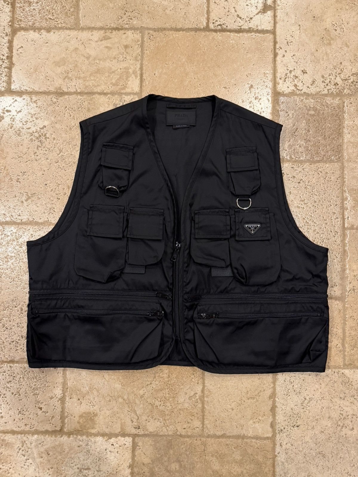 Prada Prada Re-Nylon 2023 Cargo Utility Multi Pocket Black Vest Size US XXL / EU 58 / 5 - 4 Thumbnail