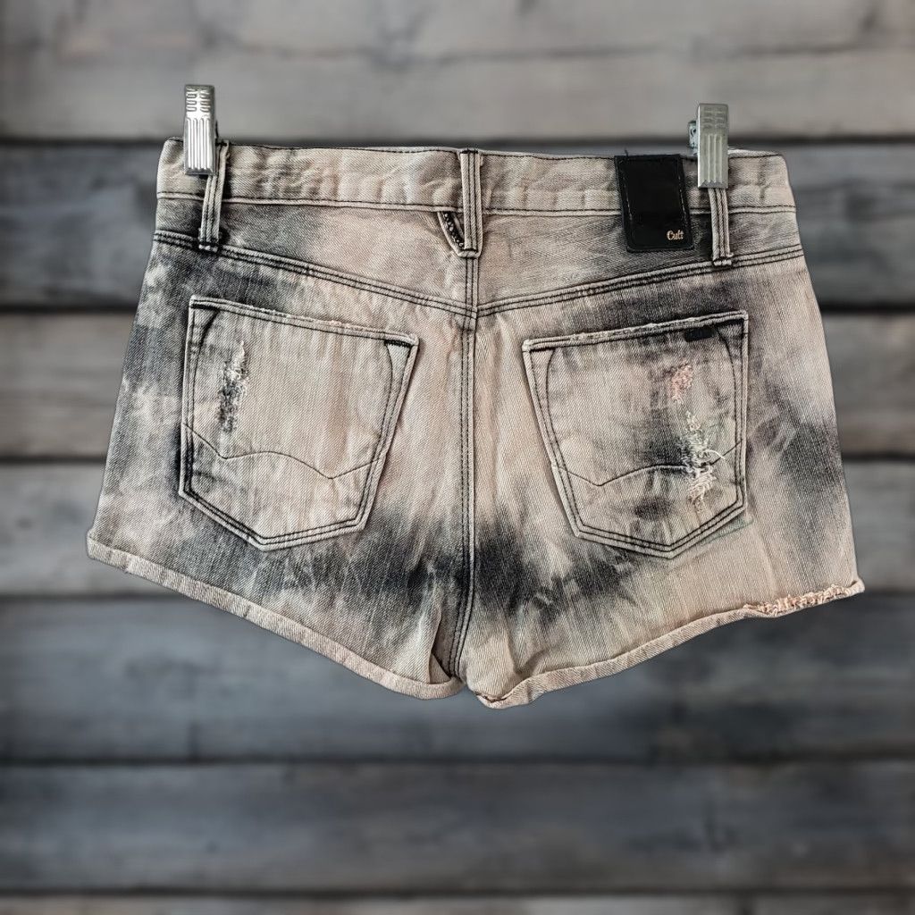 Cult Of Individuality Cult of Individuality Womens Rockabilly Shorts Sz 25 Pink Gray Distressed Size 42" / US 20 - 1 Thumbnail