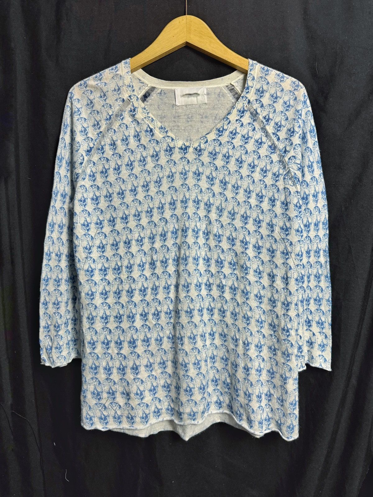 If Six Was Nine × Le Grande Bleu (L.G.B.) Japanese Skulls Long Sleeve Linen Size US M / EU 48-50 / 2 - 1 Thumbnail