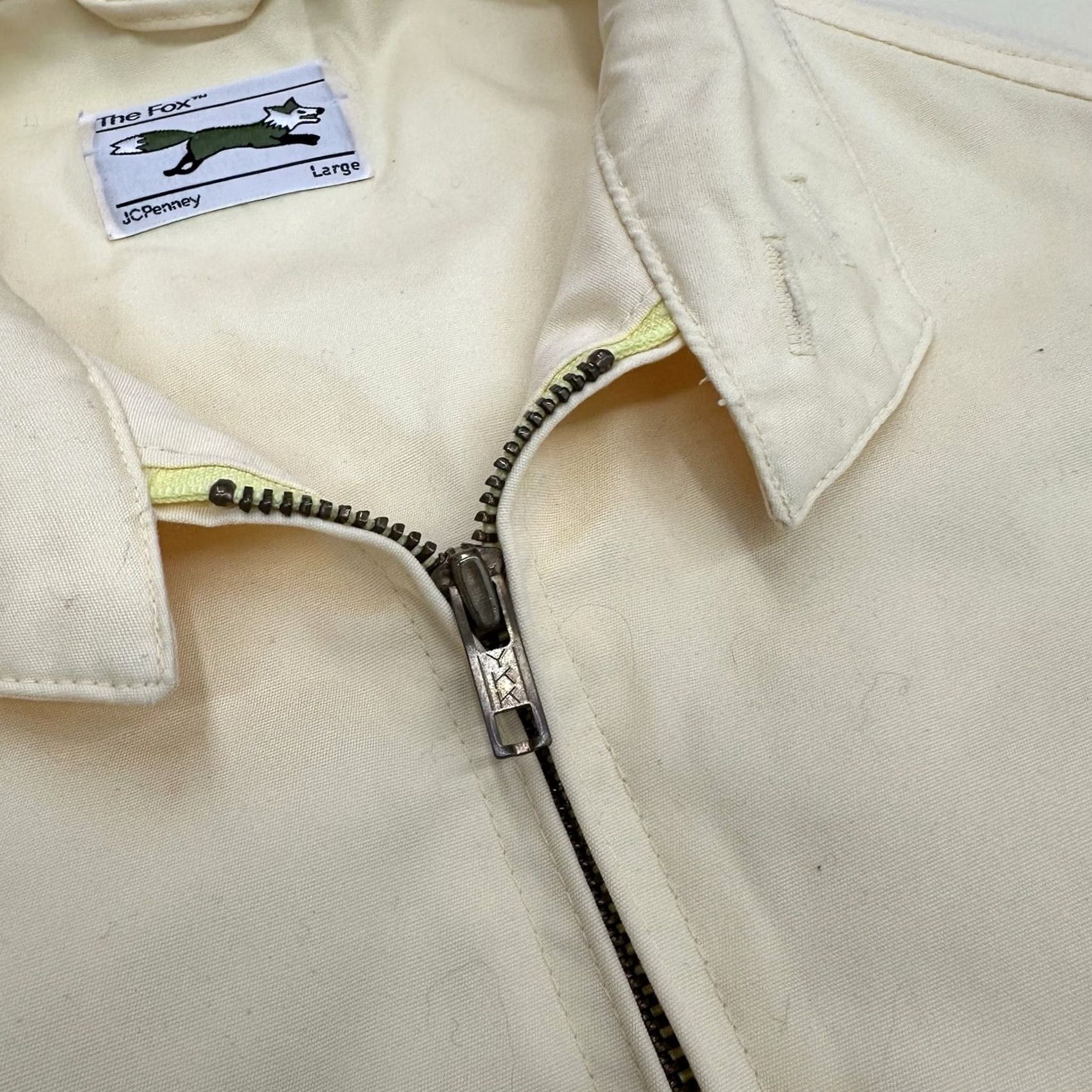 JCPenney VINTAGE JCPenny Yellow Jacket Fox Embroidery The Fox™ Green YKK Zipper 80s 90s Mens Size L / US 10 / IT 46 - 3 Thumbnail