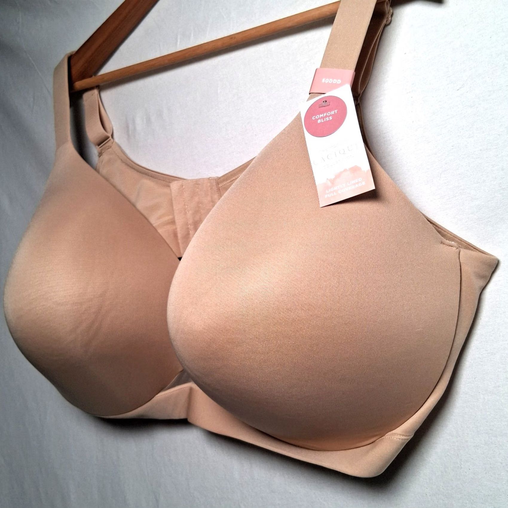 Vintage Cacique Bra 50DDD Full Coverage Padded Underwire Comfort Bliss Beige Tan NEW Women's Size ONE SIZE - 2 Thumbnail
