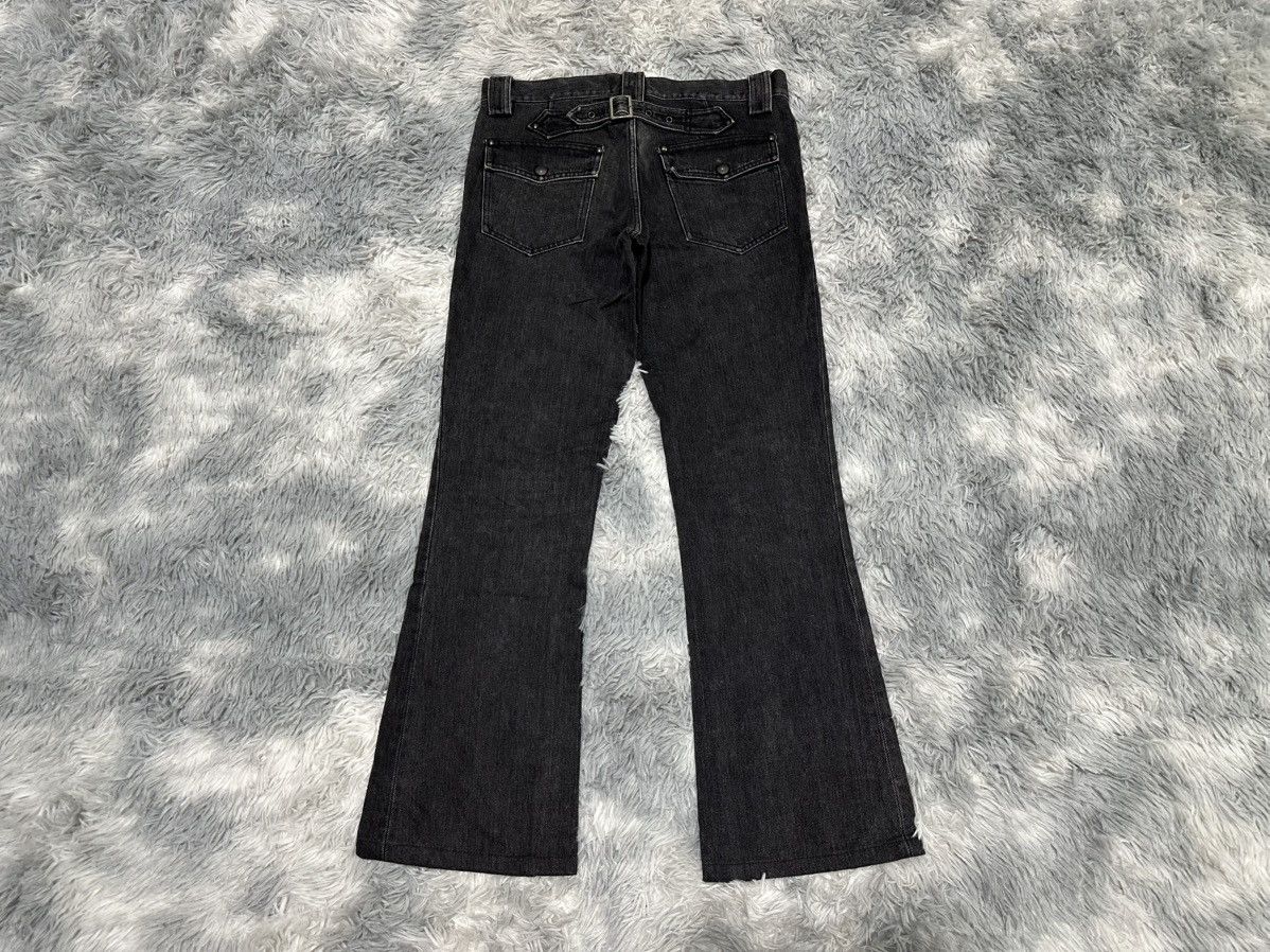 Shellac 🔥Sick Y2K Shellac Flared Black Denim Belted Goth Punk Size US 31 - 5 Thumbnail
