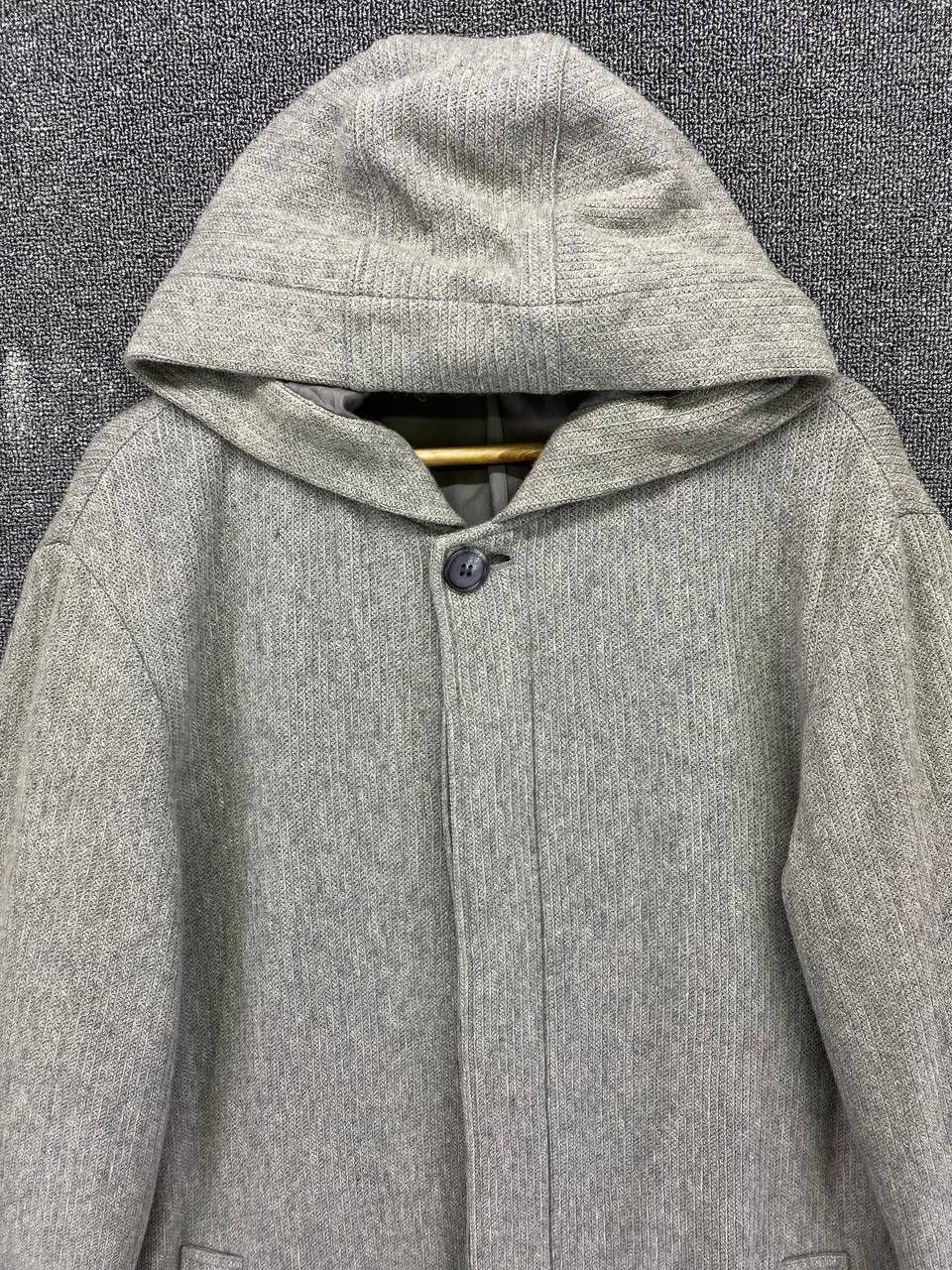 Yohji Yamamoto Vintage Yohji Yamamoto A.A.R Hoodie Wool Long Jacket Size US L / EU 52-54 / 3 - 6 Thumbnail