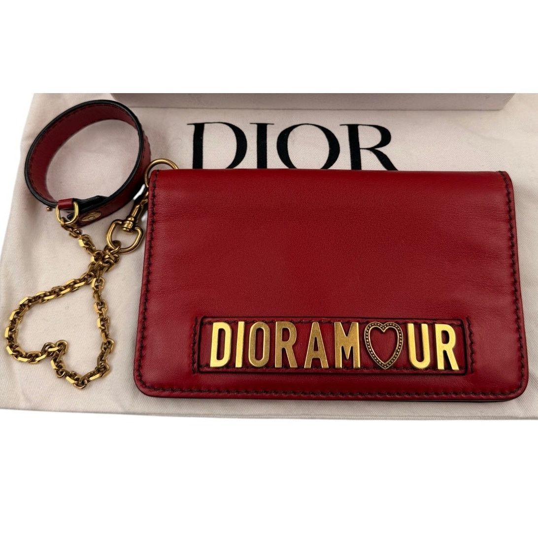 Dior Dior Dioramour Red Clutch with Chained Wristlet Size ONE SIZE - 1 Thumbnail