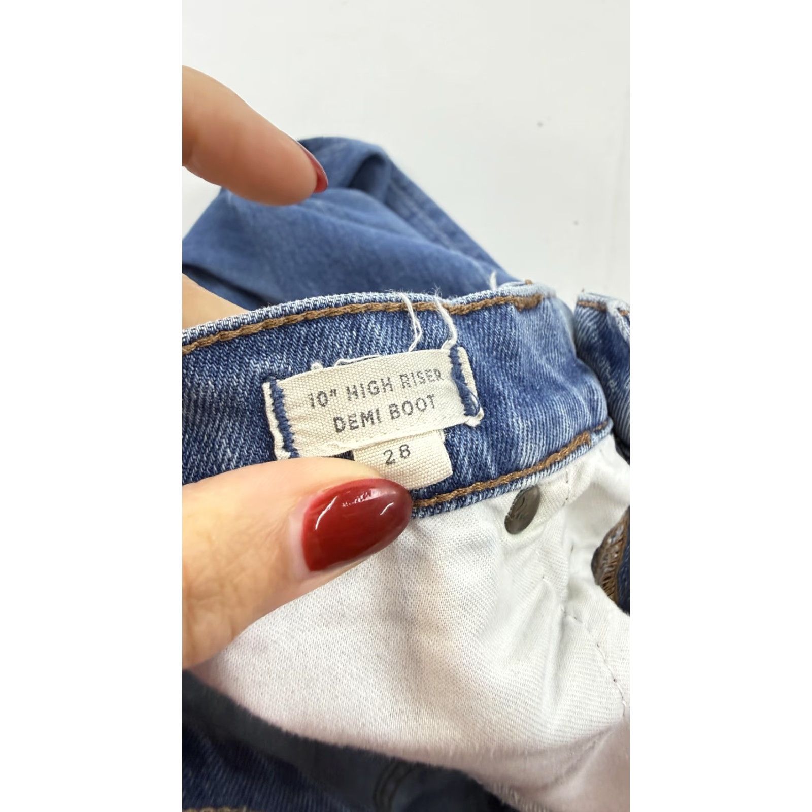 Madewell Madewell Jeans Womens 28 Blue 10" High Riser Demi Boot Raw Hem Denim Bootcut Jeans Size 28" / US 6 / IT 42 - 5 Thumbnail