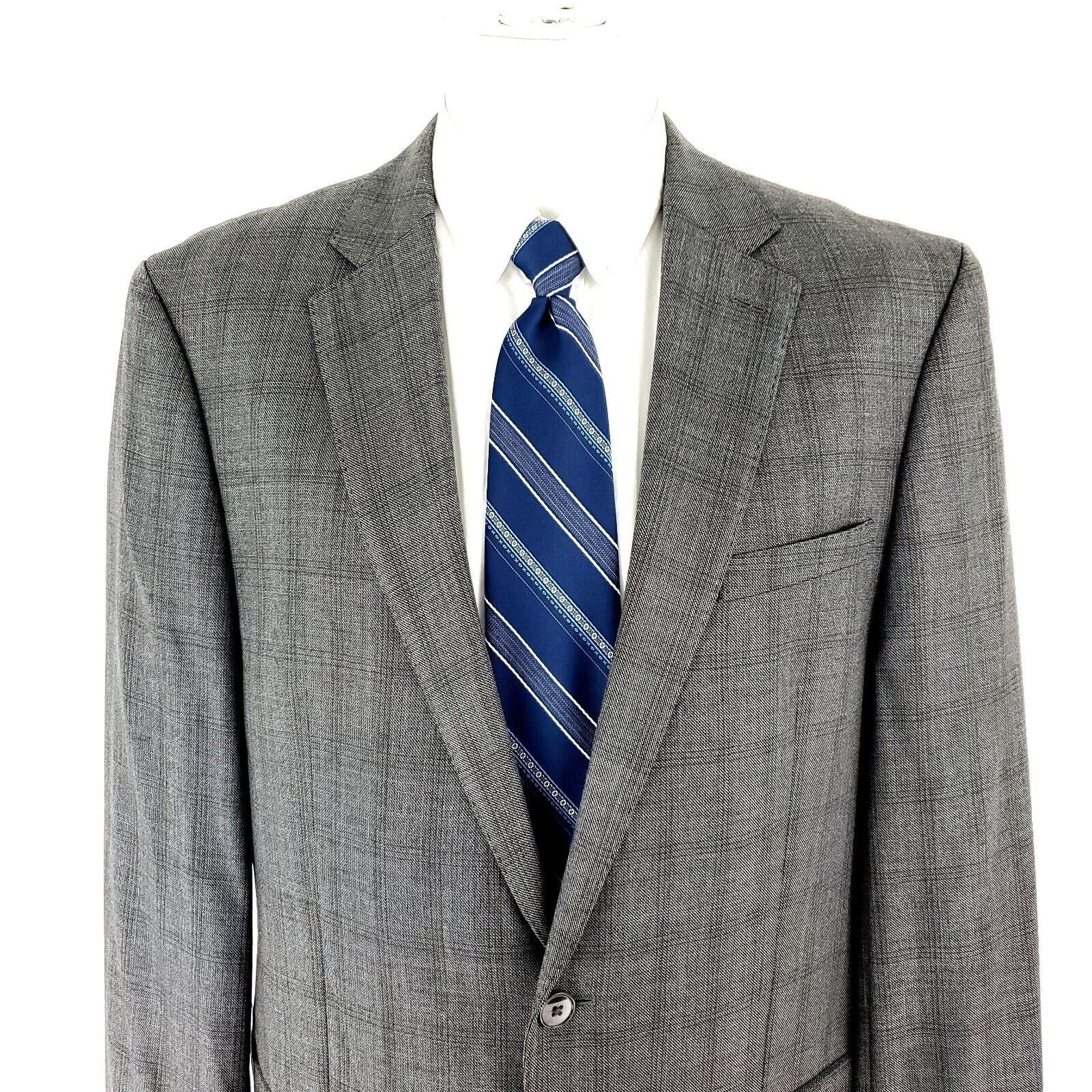 Calvin Klein Calvin Klein Wool Silk 2 Button Blazer 42R Gray Brown Sharks Size 42R - 1 Thumbnail
