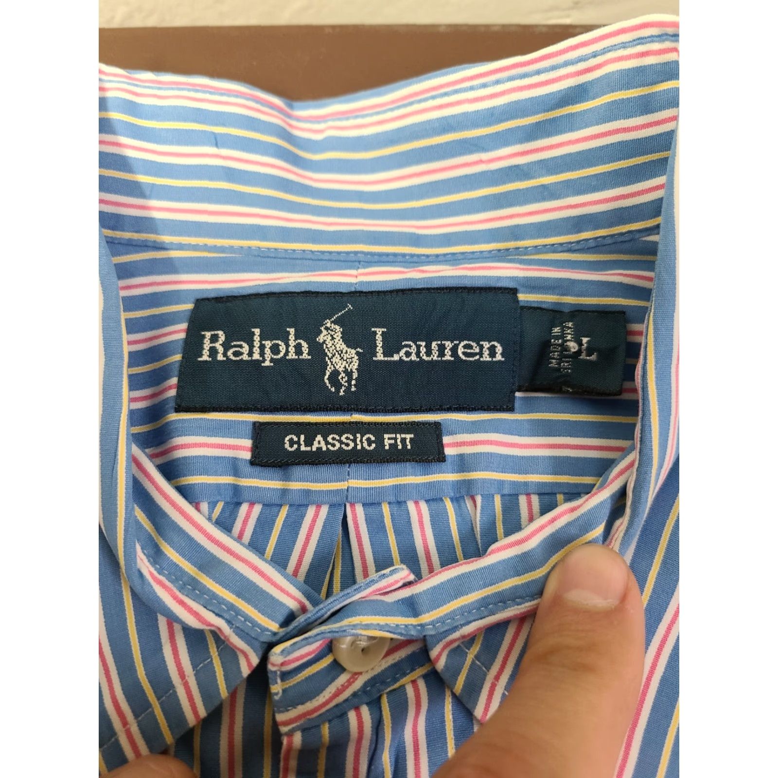 Polo Ralph Lauren Polo Ralph Lauren Shirt Mens Large Blue Pink Striped Long Sleeve Button-Up Classic Fit Regular Size Size US L / EU 52-54 / 3 - 4 Thumbnail