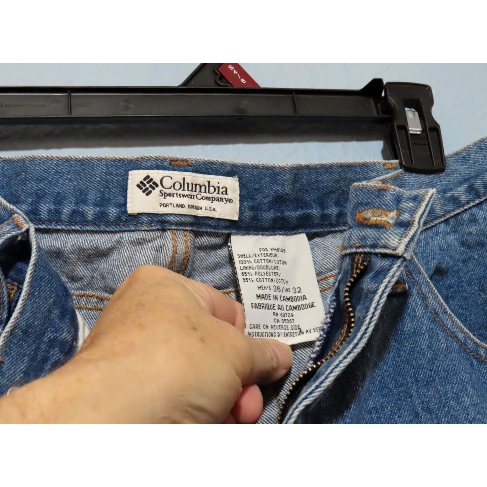Vintage Columbia Jeans Men 36x32 Straight Blue 30 Inseam Straight Leg Mens Blue Jeans Size US 36 / EU 52 - 5 Thumbnail