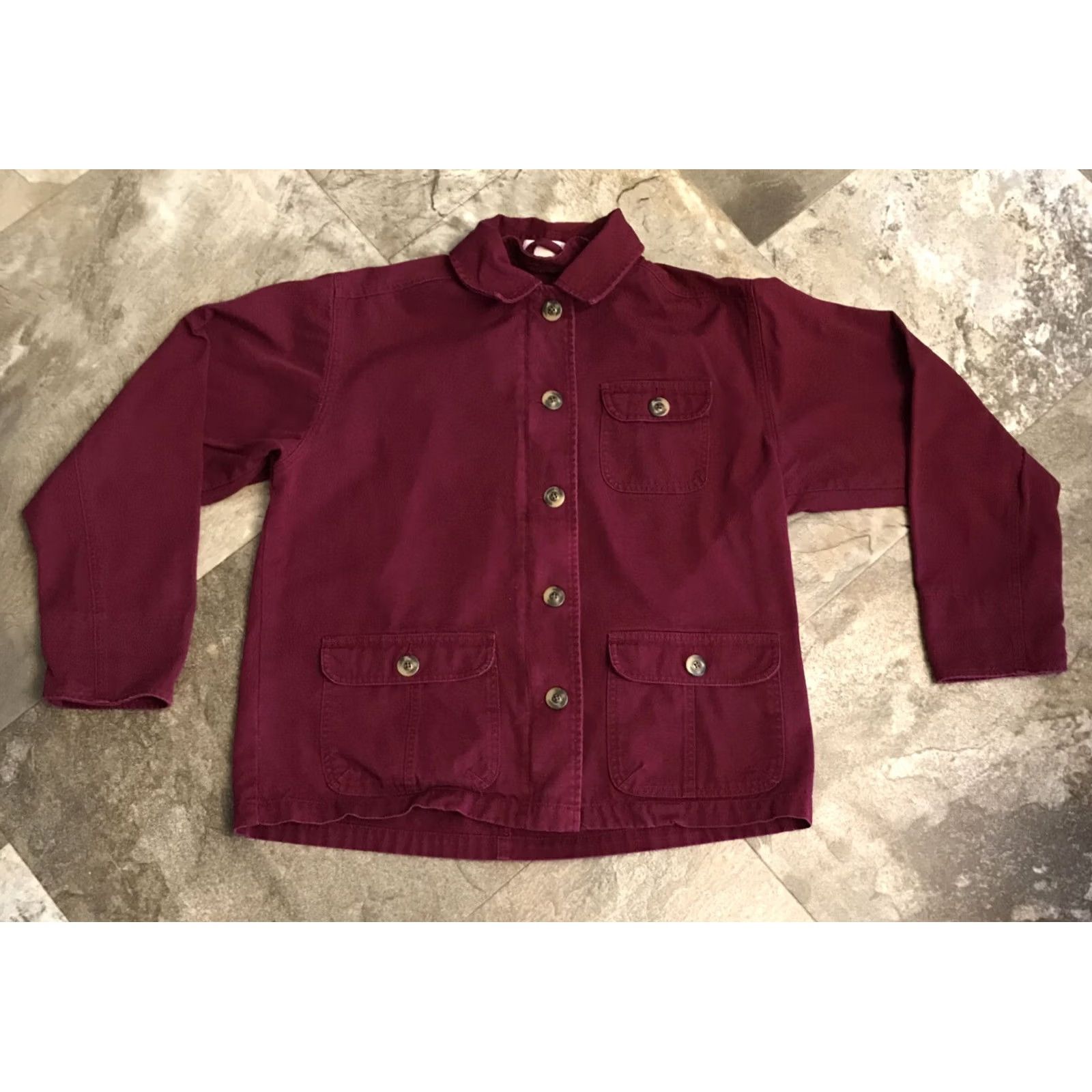 Cherokee VINTAGE Cherokee Denim Chore Jacket Size M Purple Full Zip Button Pockets Women Jacket Size M / US 6-8 / IT 42-44 - 4 Thumbnail