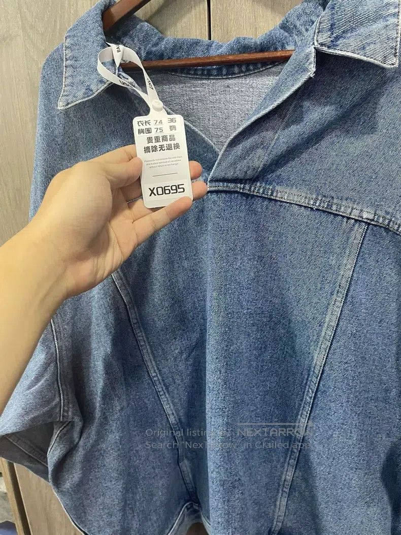 Balenciaga Balenciaga Solid Color V-Neck Denim Jacket Size XS / US 0-2 / IT 36-38 - 8 Thumbnail