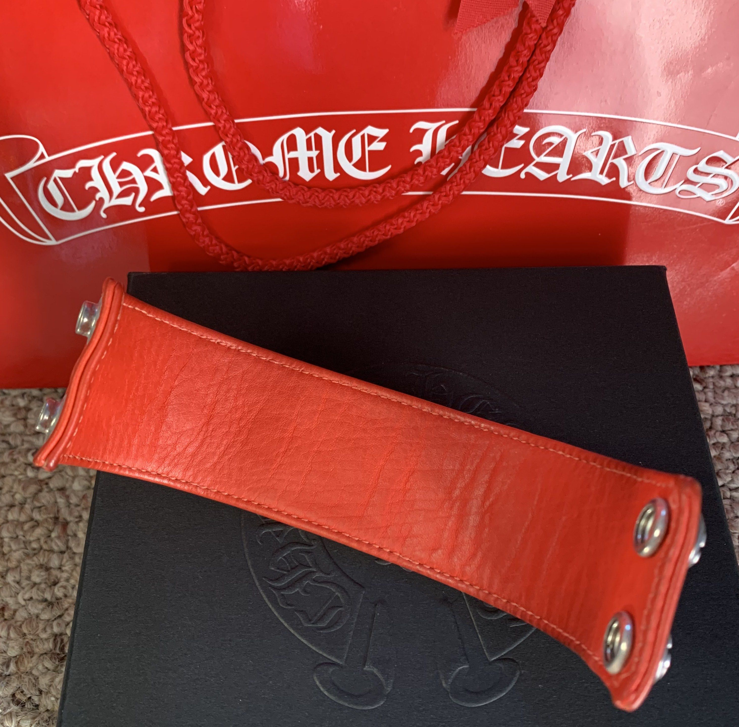 Chrome Hearts Chrome Hearts Studded Leather Silver Snap Bracelet Size ONE SIZE - 8 Thumbnail