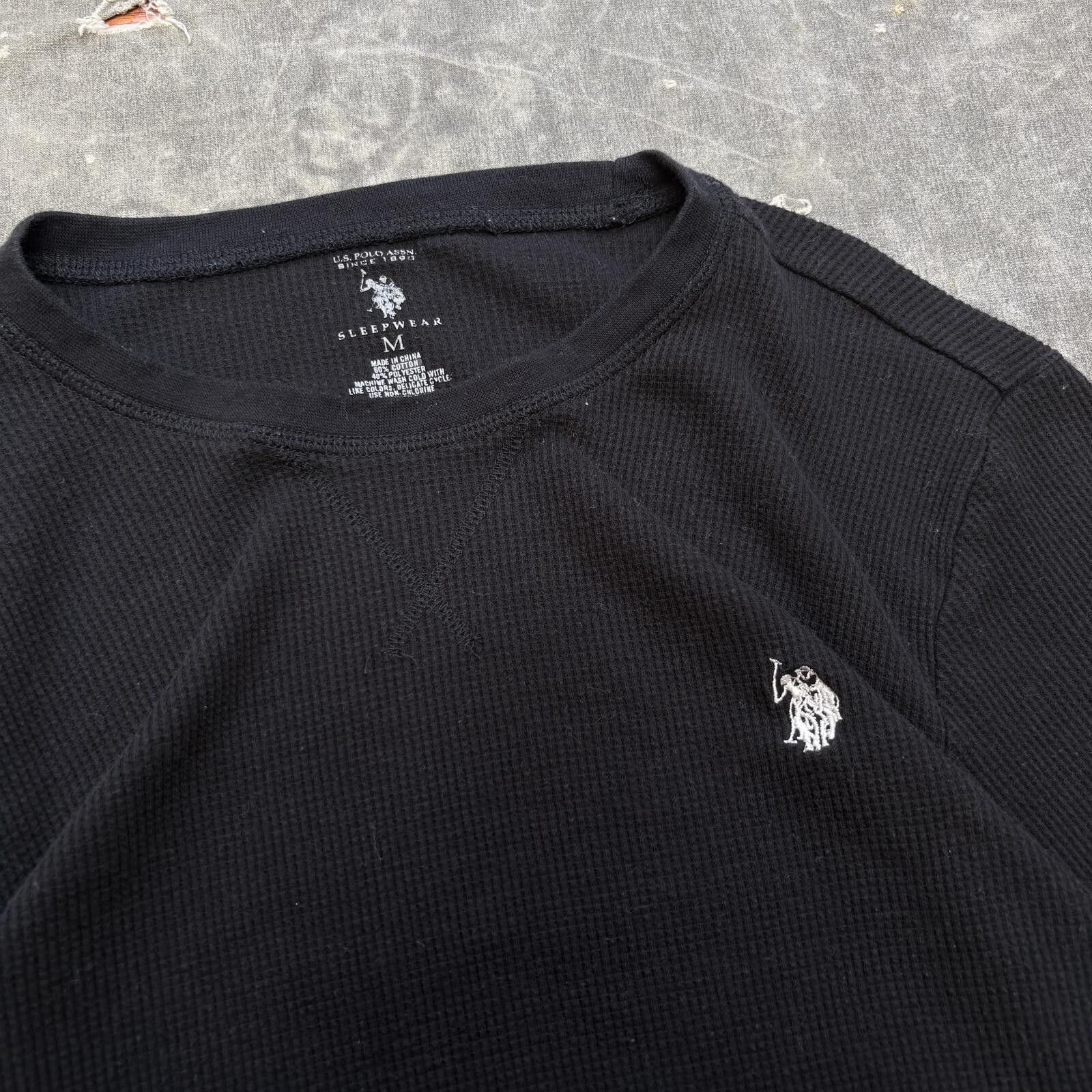 U.S. Polo Assn. Vintage Y2K U.S. Polo Assn. Black Grunge Skate Thermal Shirt Size US M / EU 48-50 / 2 - 2 Thumbnail