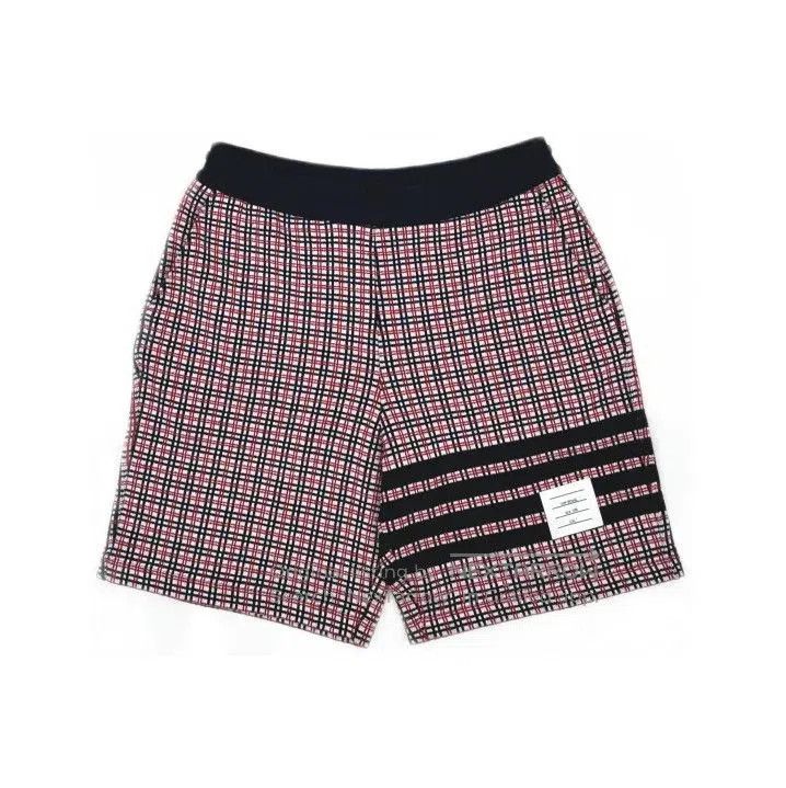 Thom Browne Thom Browne Red Cotton Check Jacquard Sweatshorts. Size US 30 / EU 46 - 2 Thumbnail