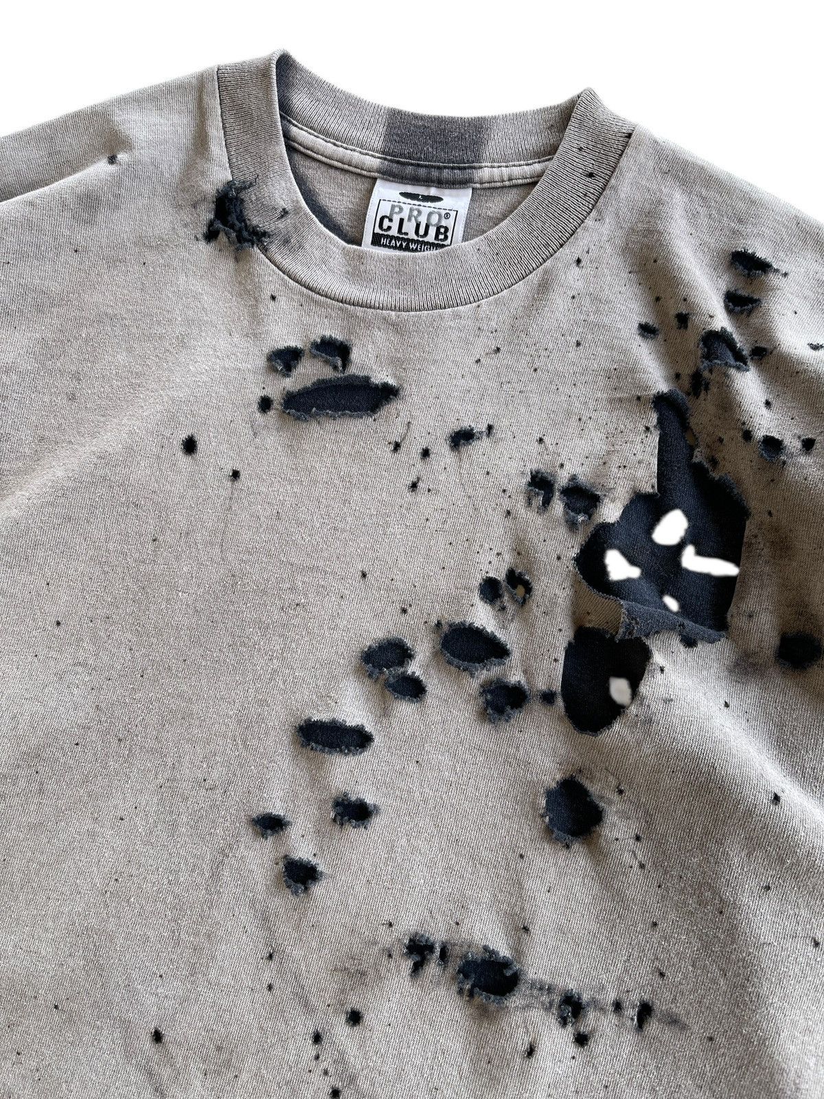Vintage Destroyed!!! Crazy Distressed Grunge Sunfaded Pro Club Shirt Size US L / EU 52-54 / 3 - 5 Thumbnail
