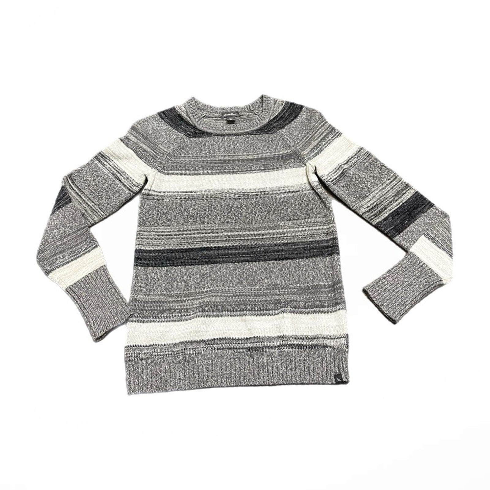 Eddie Bauer Eddie Bauer Black White and Grey Striped Knit Sweater Small Size M / US 6-8 / IT 42-44 - 1 Thumbnail